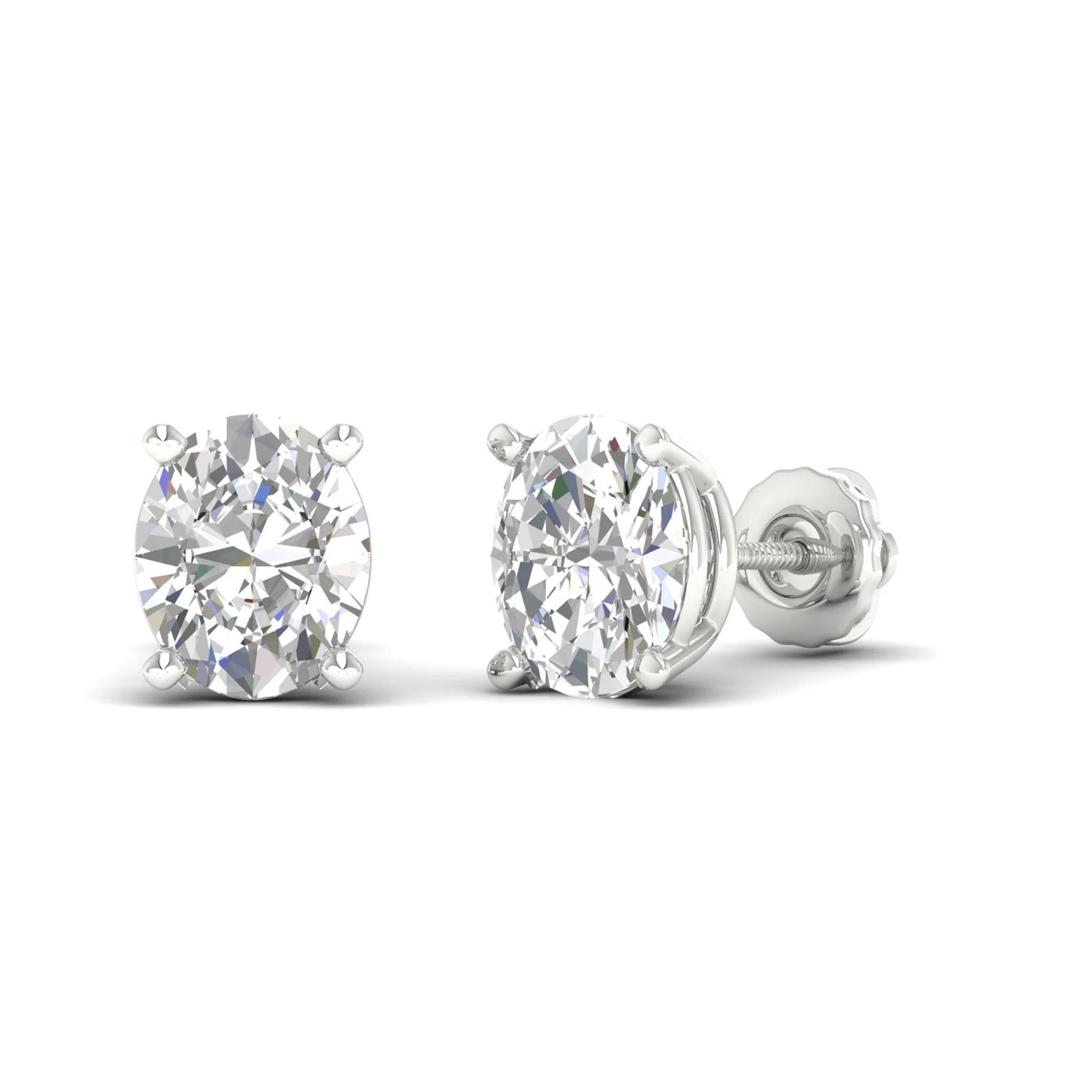 10 ctw Classic Oval Solitaire Ear Stud - Image 5