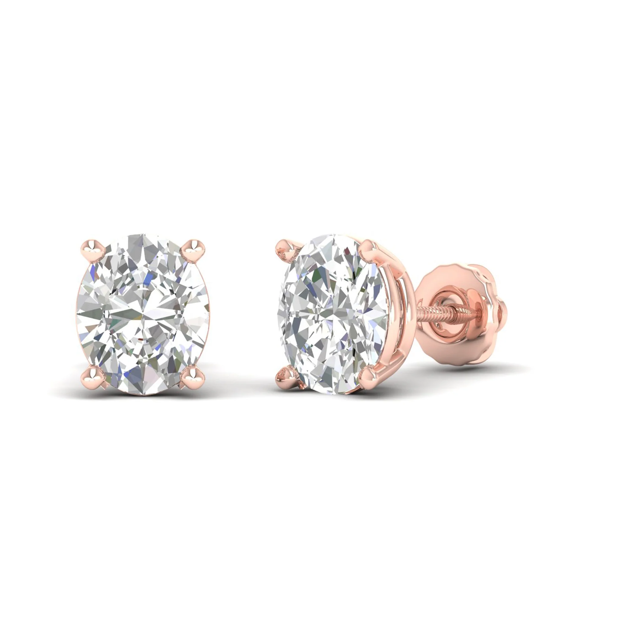 10 ctw Classic Oval Solitaire Ear Stud - Image 9