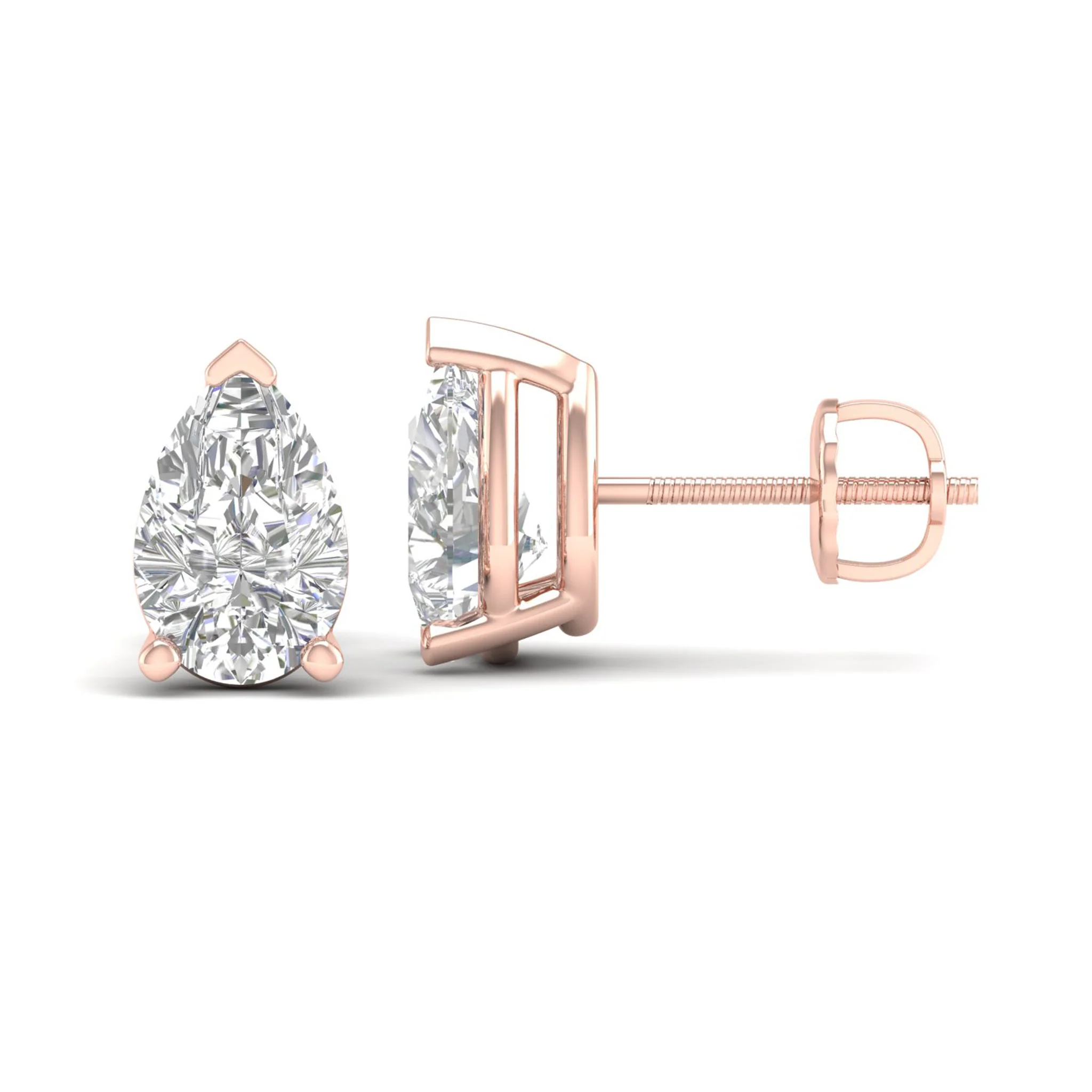 10 ctw Classic Pear Solitaire Ear Stud - Image 11