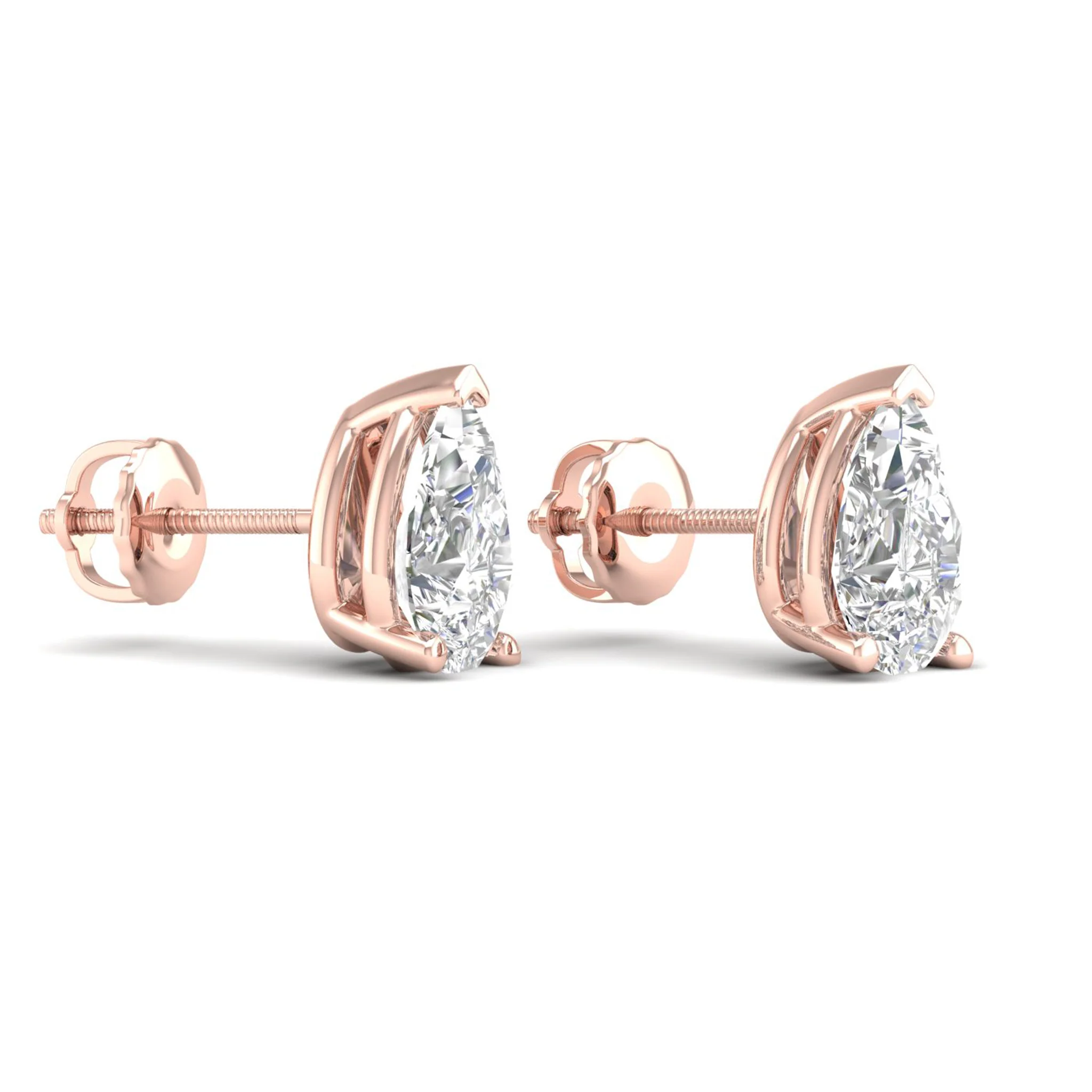 10 ctw Classic Pear Solitaire Ear Stud - Image 12