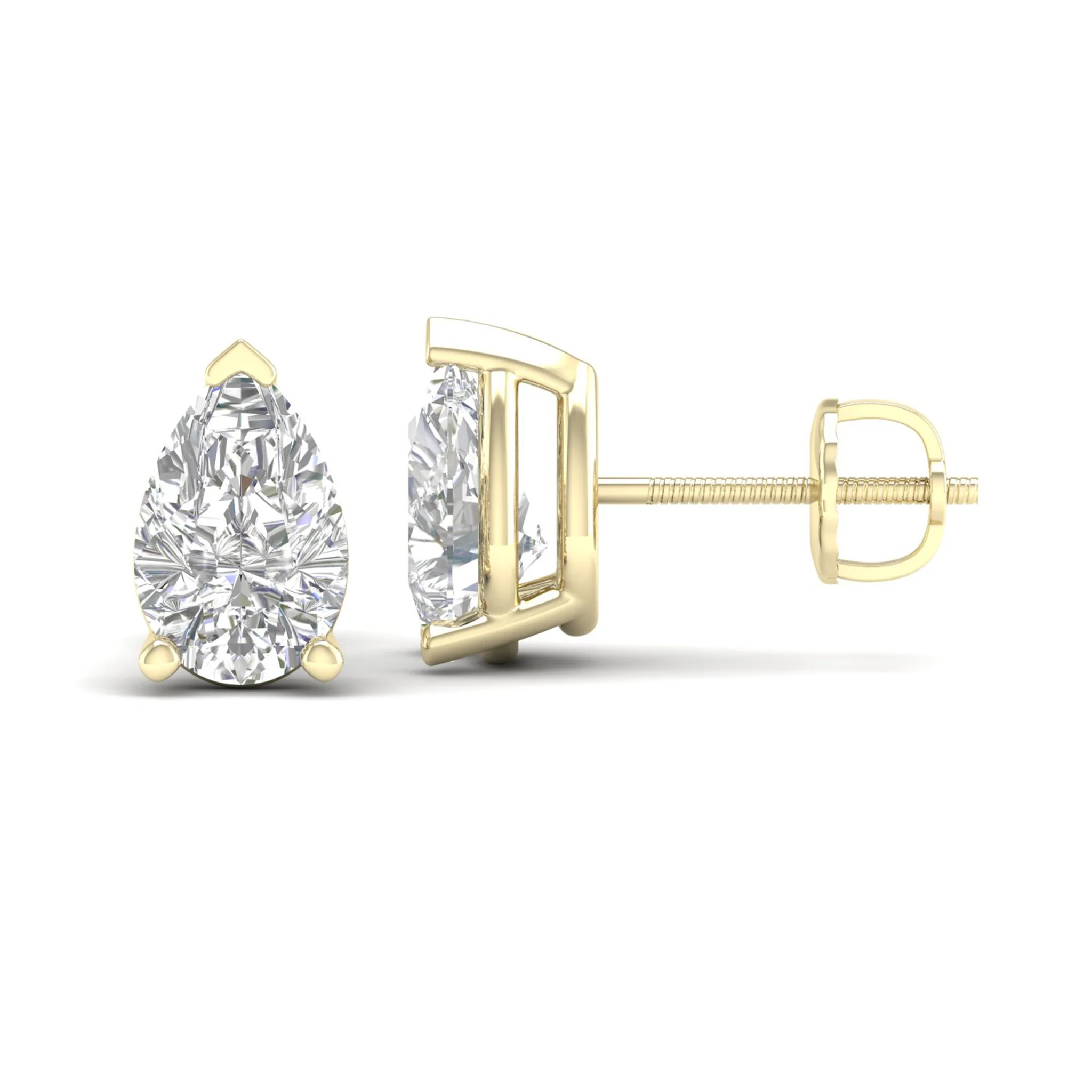 10 ctw Classic Pear Solitaire Ear Stud - Image 2