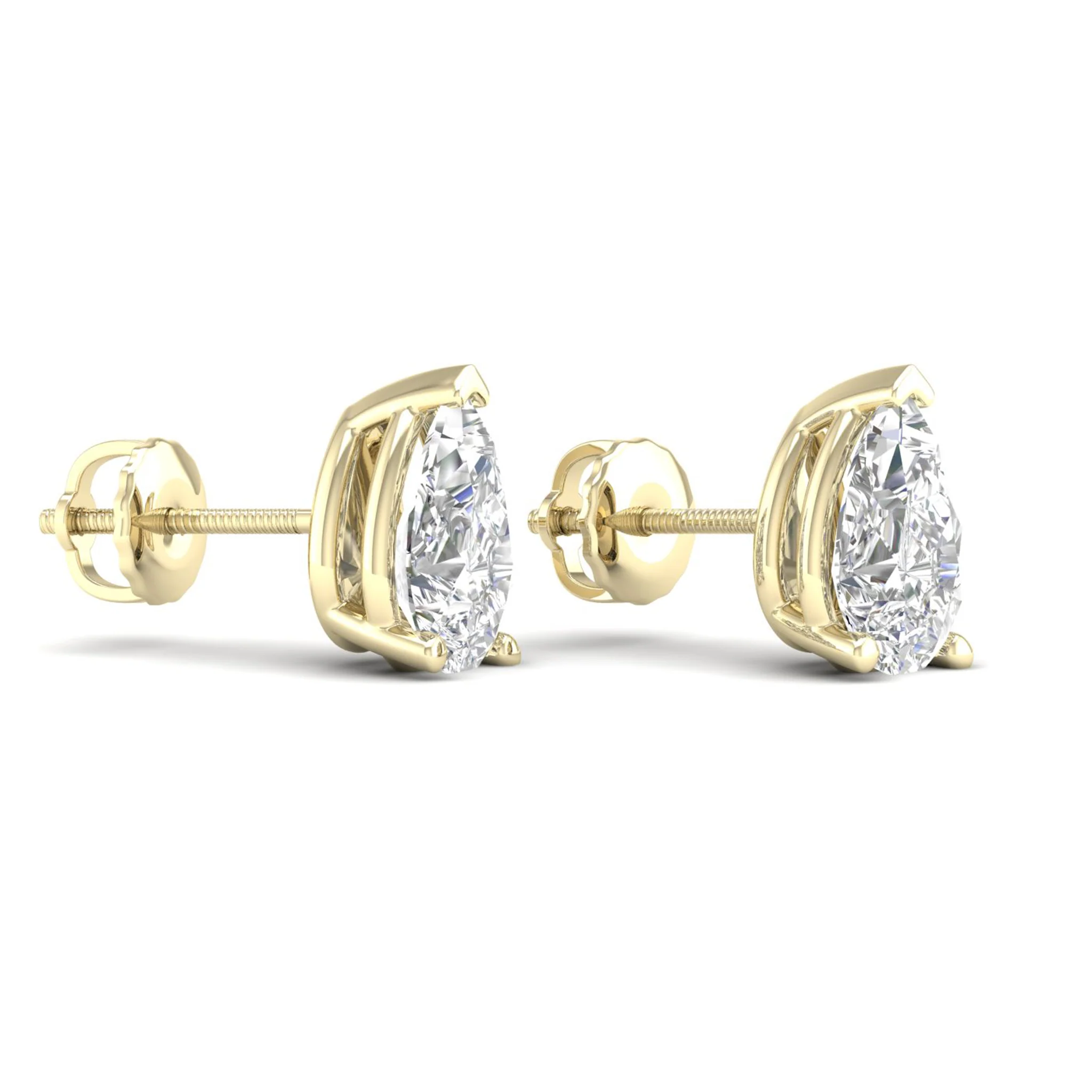 10 ctw Classic Pear Solitaire Ear Stud - Image 3