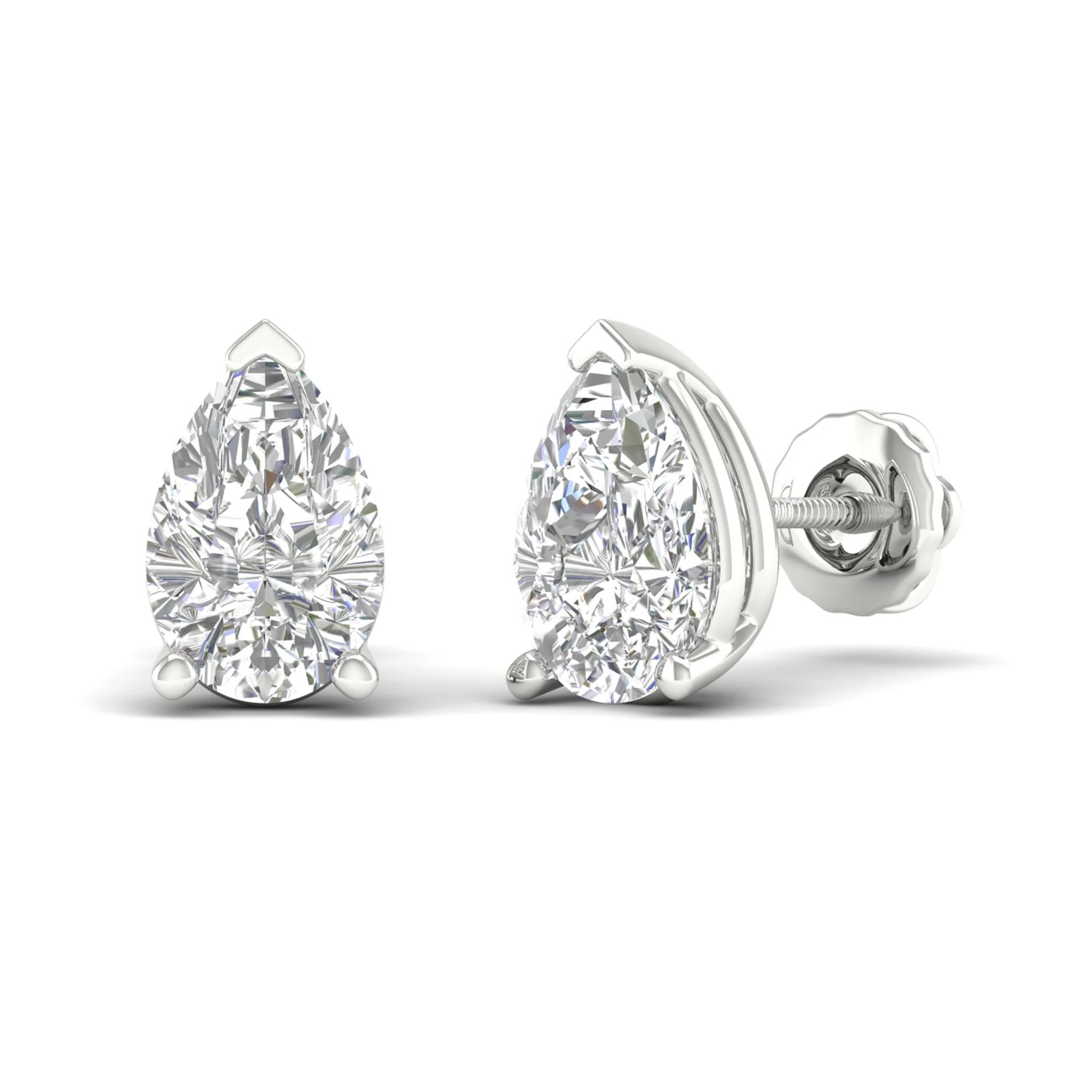 10 ctw Classic Pear Solitaire Ear Stud - Image 5
