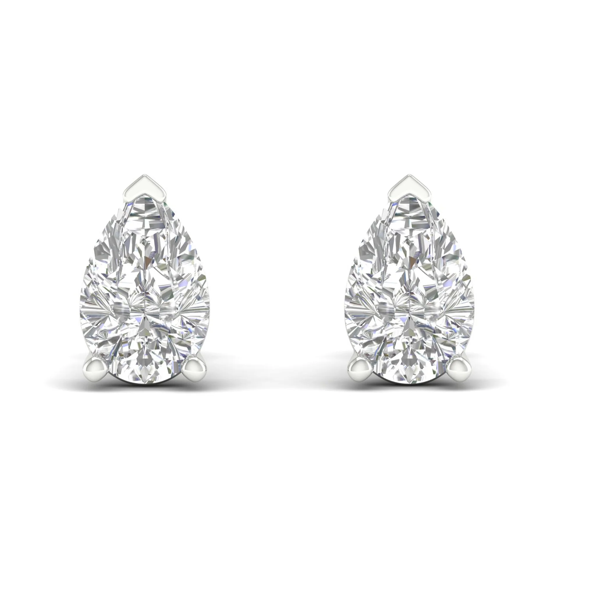 10 ctw Classic Pear Solitaire Ear Stud - Image 6