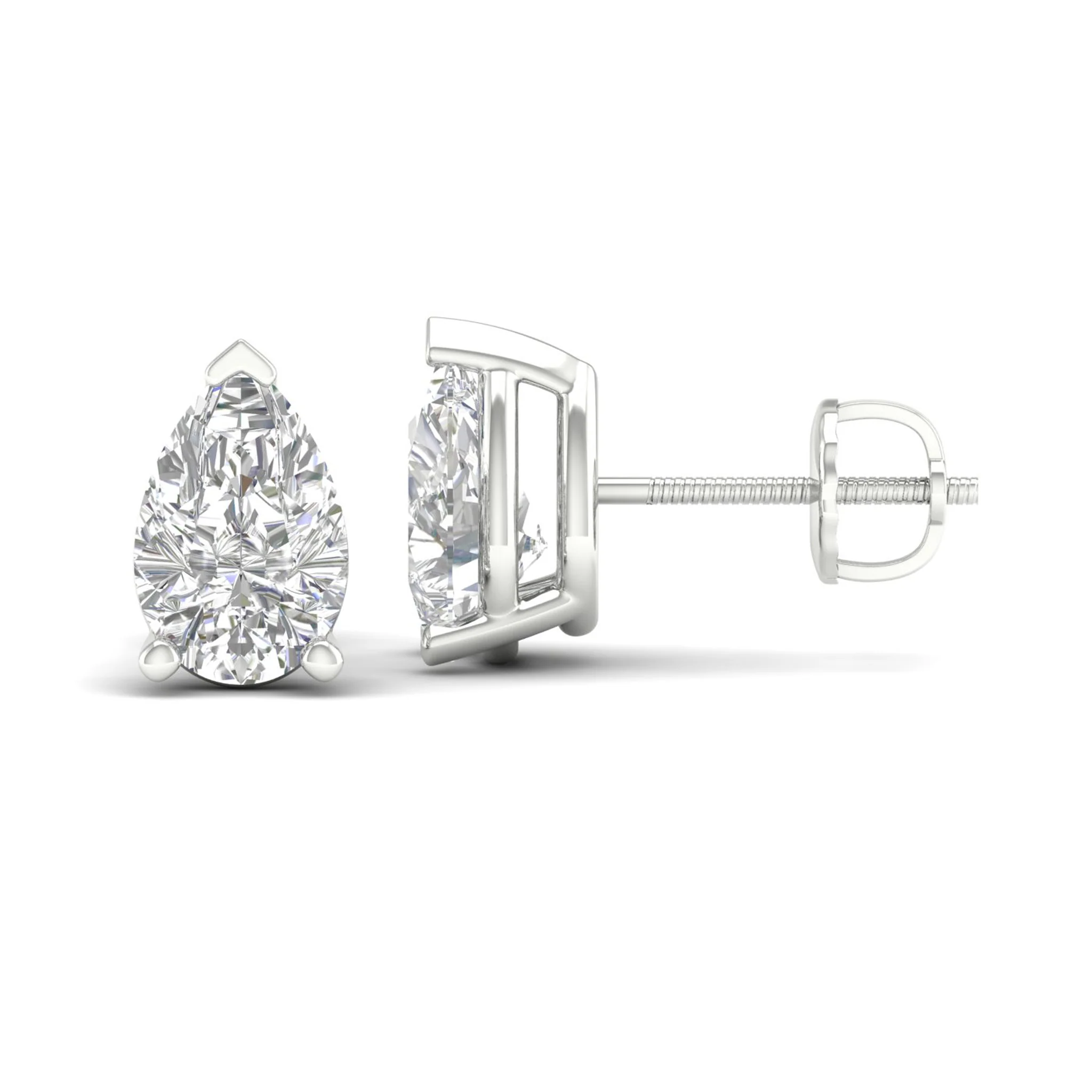 10 ctw Classic Pear Solitaire Ear Stud - Image 7
