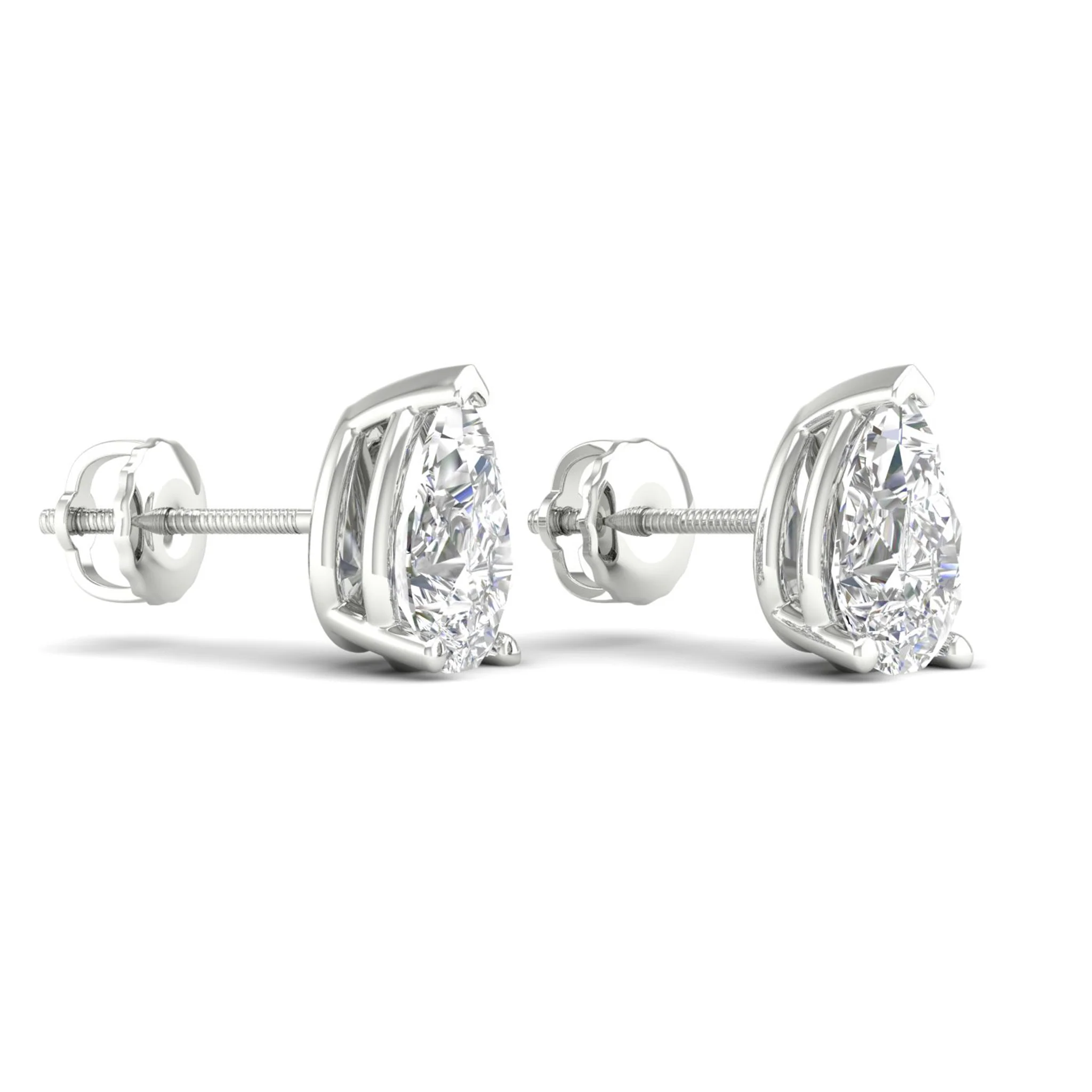 10 ctw Classic Pear Solitaire Ear Stud - Image 8