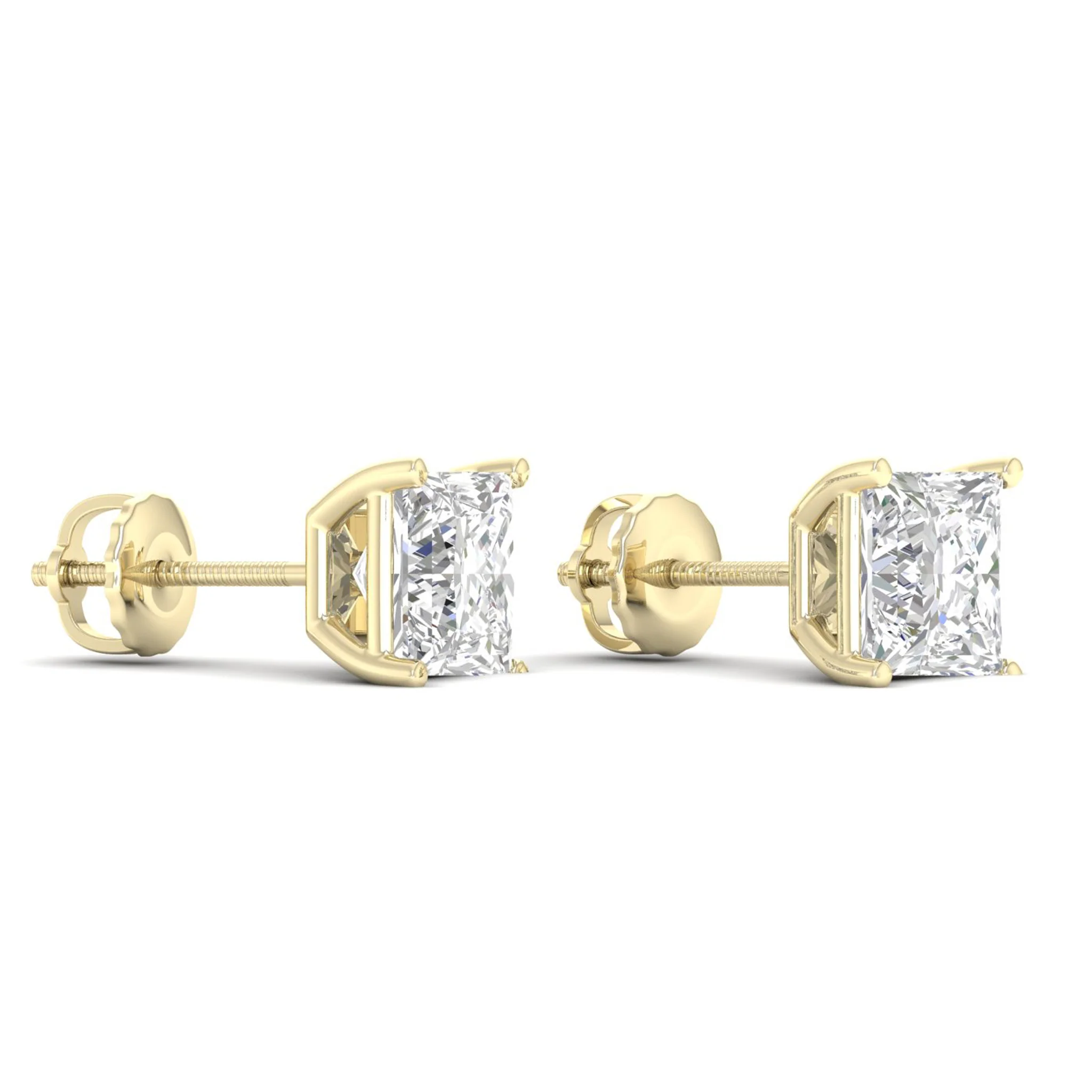 10 ctw Classic Princess Solitaire Ear Stud - Image 3