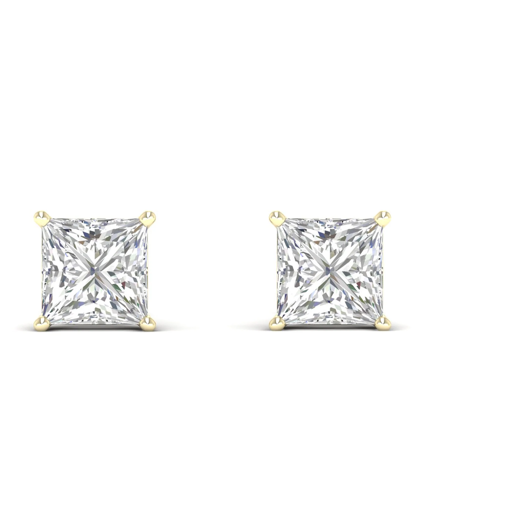 10 ctw Classic Princess Solitaire Ear Stud - Image 4