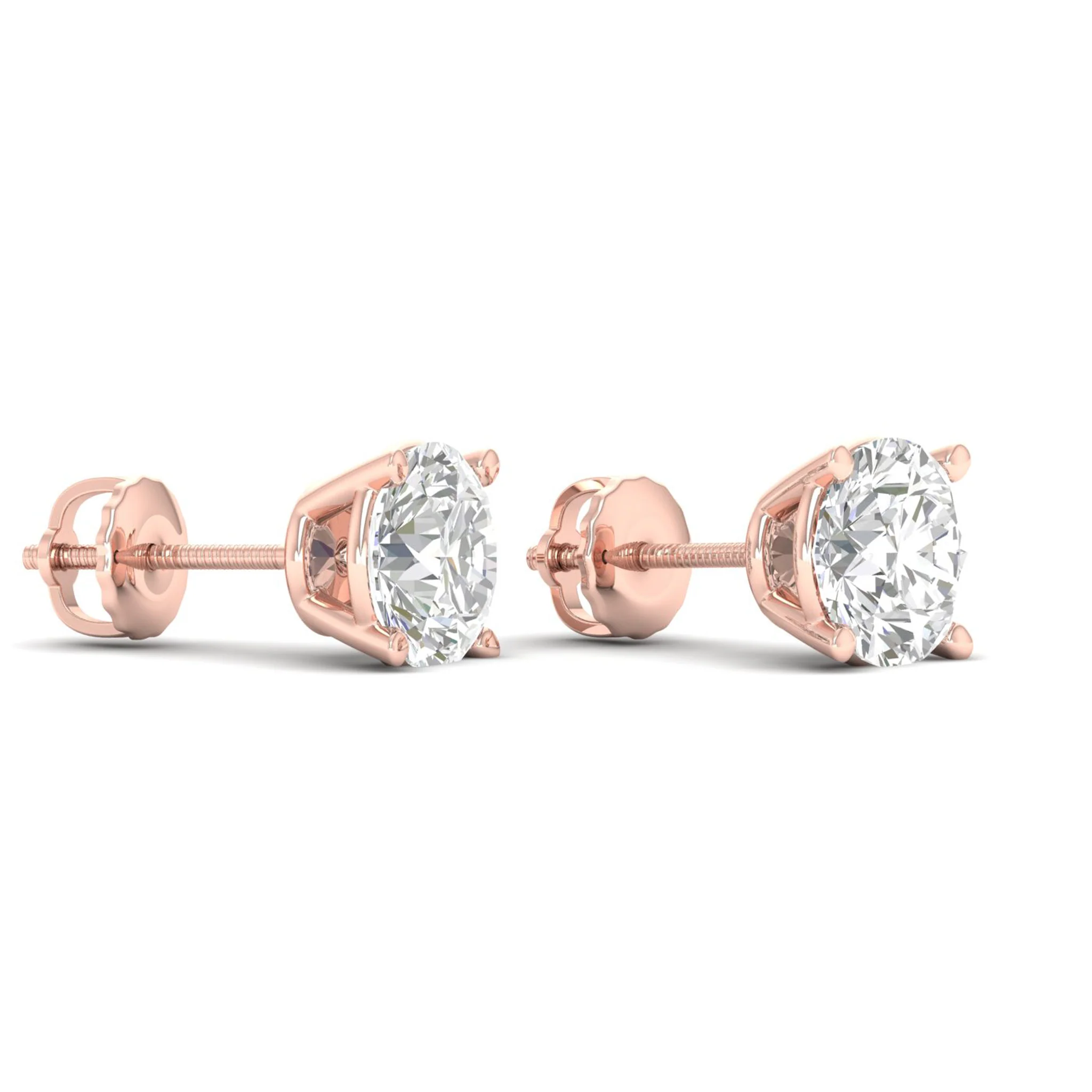 10 ctw Classic Round Solitaire Ear Stud - Image 12