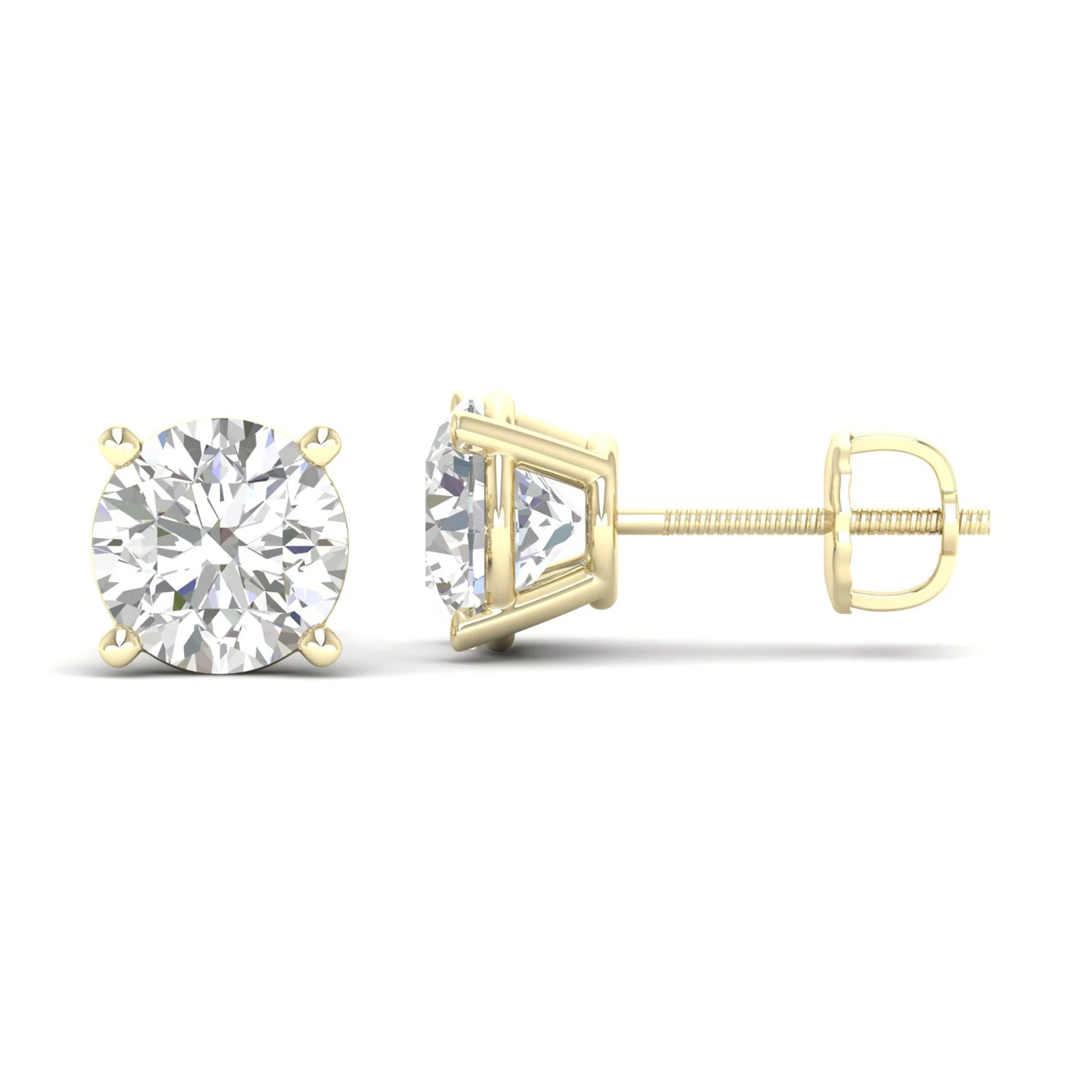 10 ctw Classic Round Solitaire Ear Stud - Image 3
