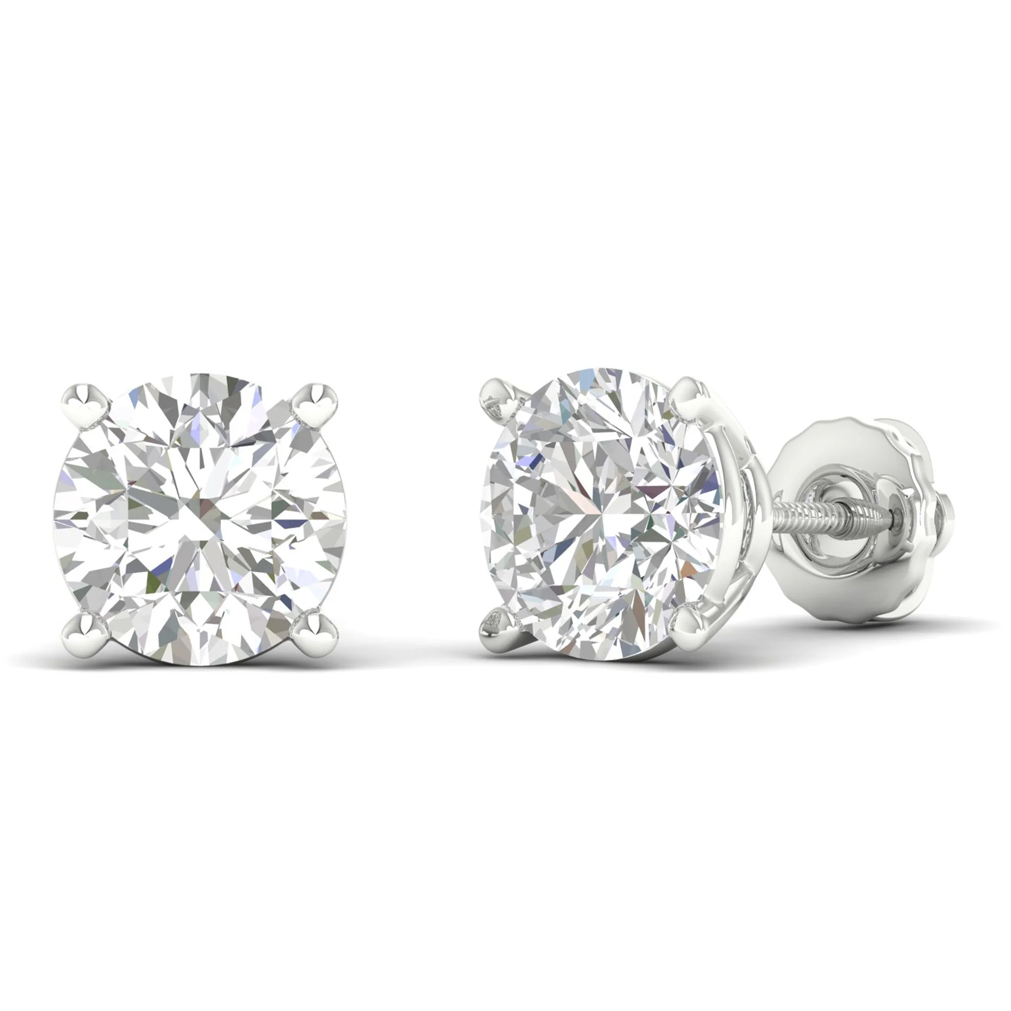 10 ctw Classic Round Solitaire Ear Stud - Image 5