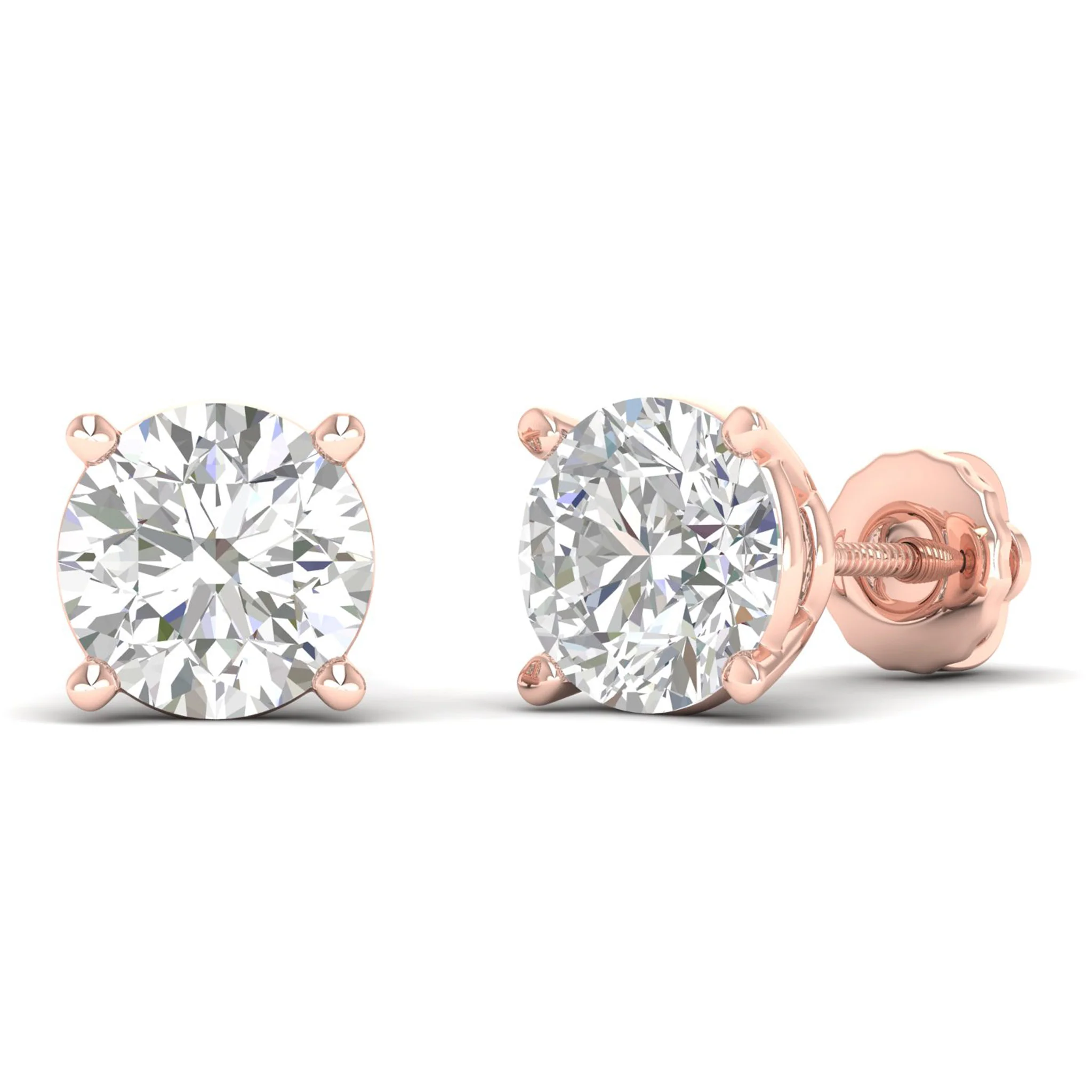 10 ctw Classic Round Solitaire Ear Stud - Image 9