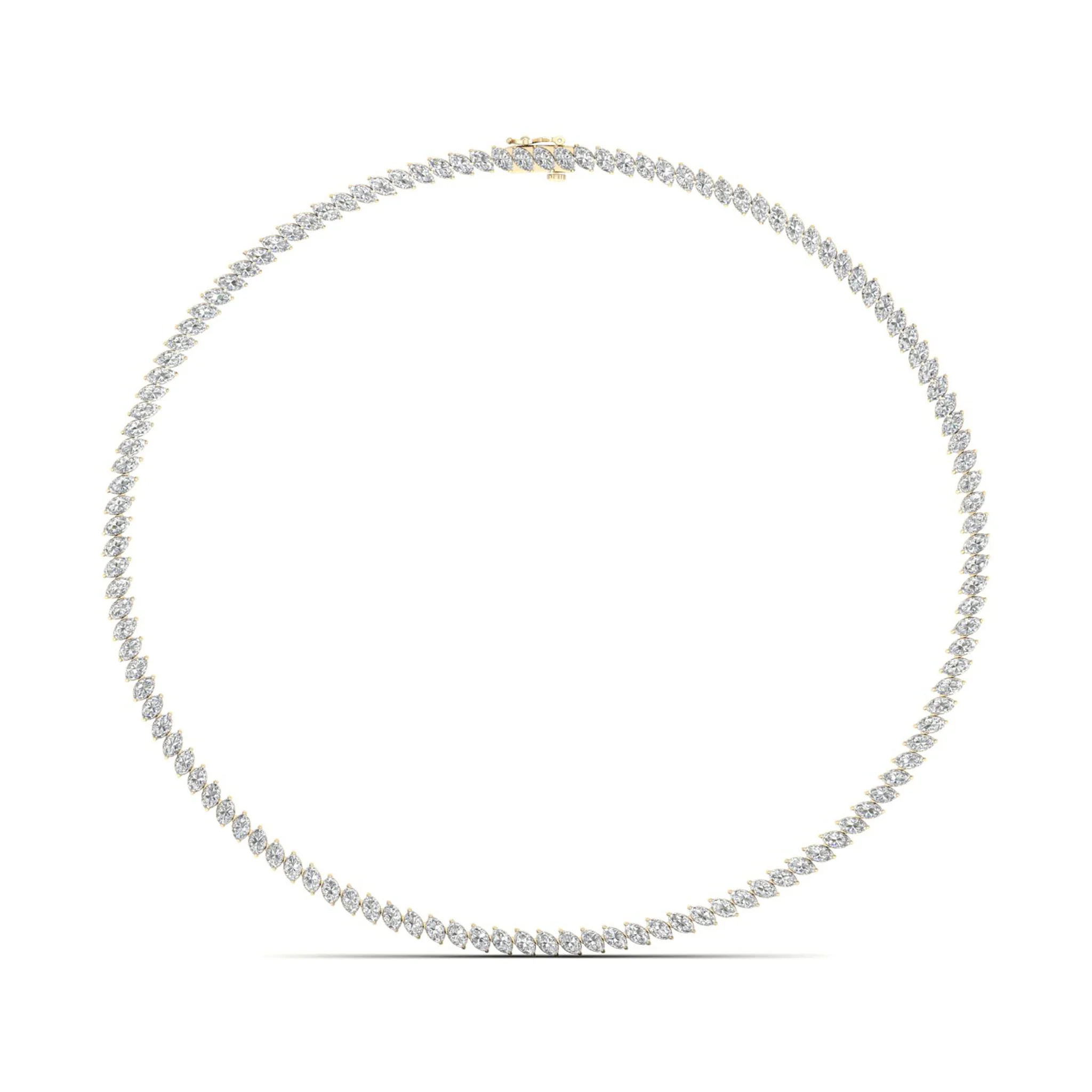 17 3/8 ctw Classic Tennis Marquise Necklace - Image 10