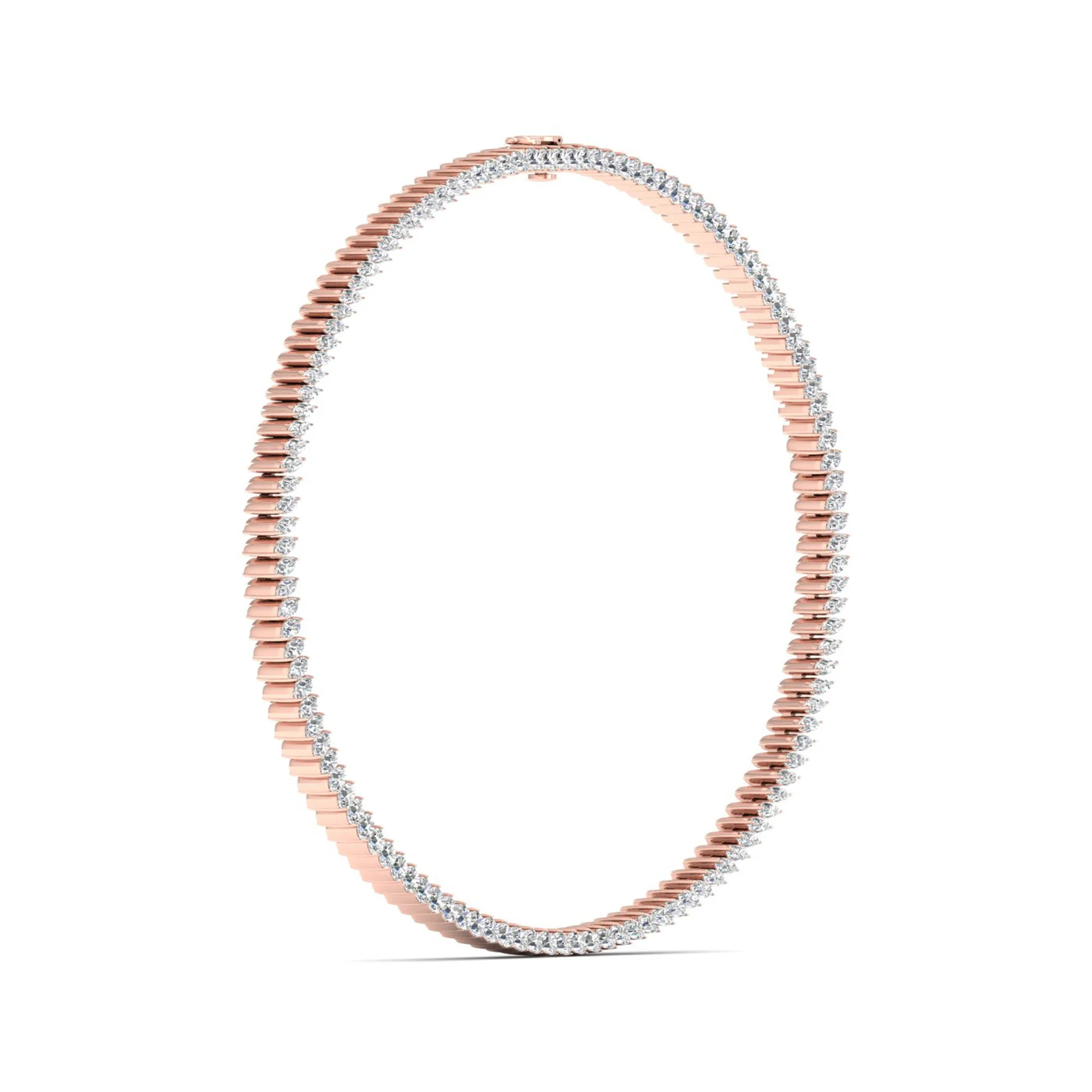 17 3/8 ctw Classic Tennis Marquise Necklace - Image 11