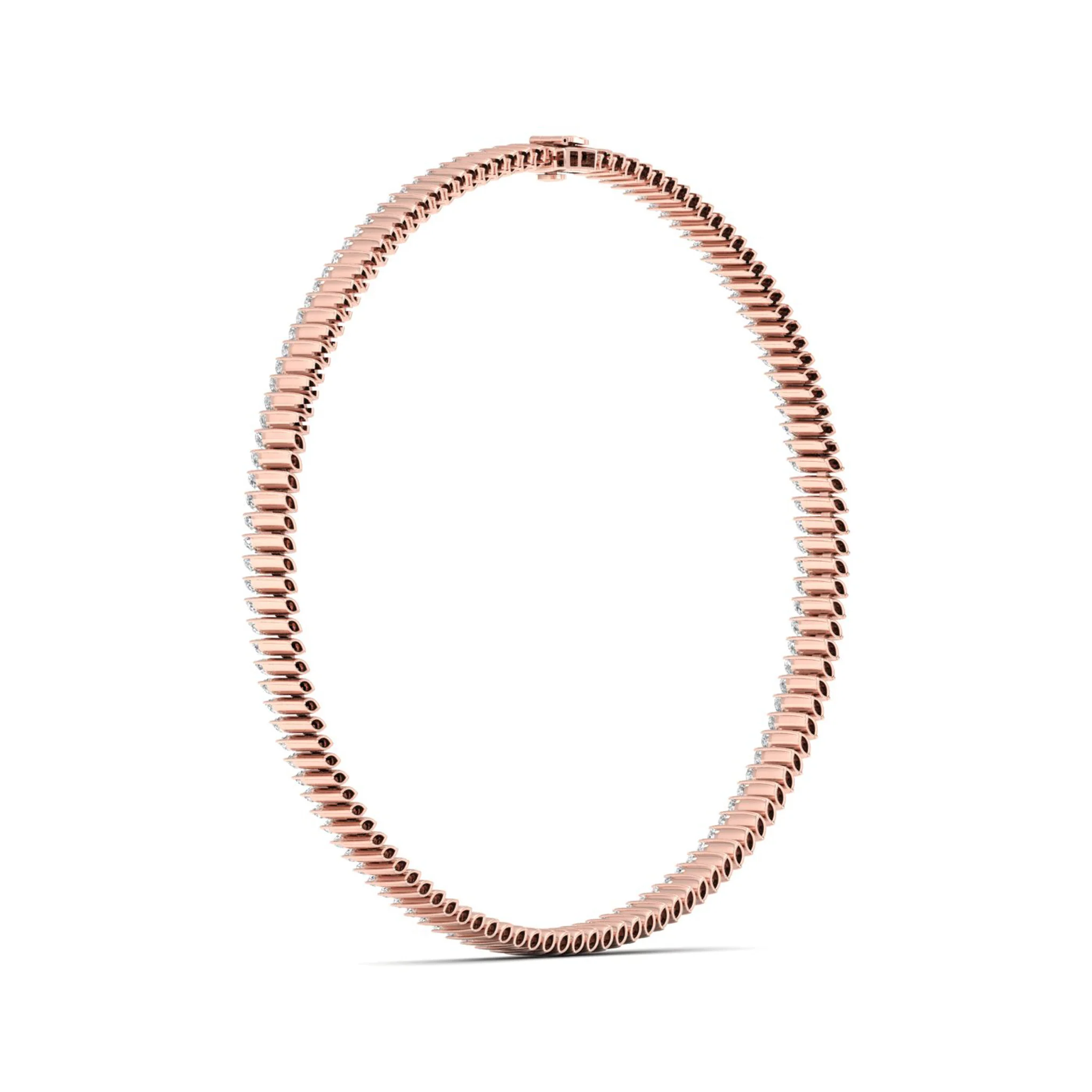 17 3/8 ctw Classic Tennis Marquise Necklace - Image 12
