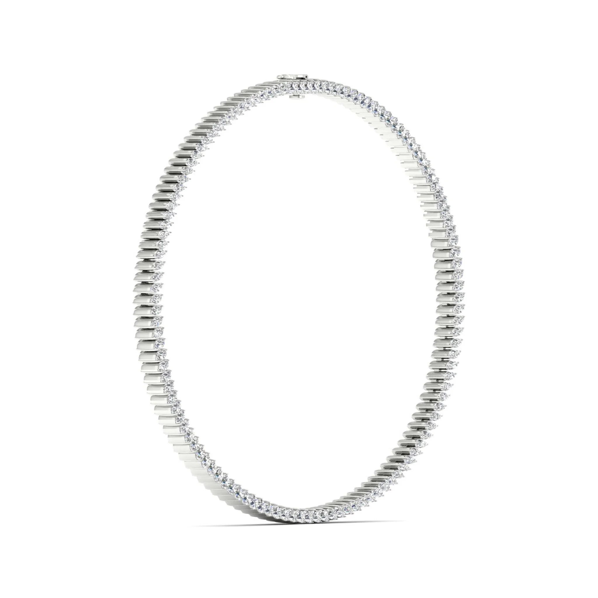 17 3/8 ctw Classic Tennis Marquise Necklace - Image 4