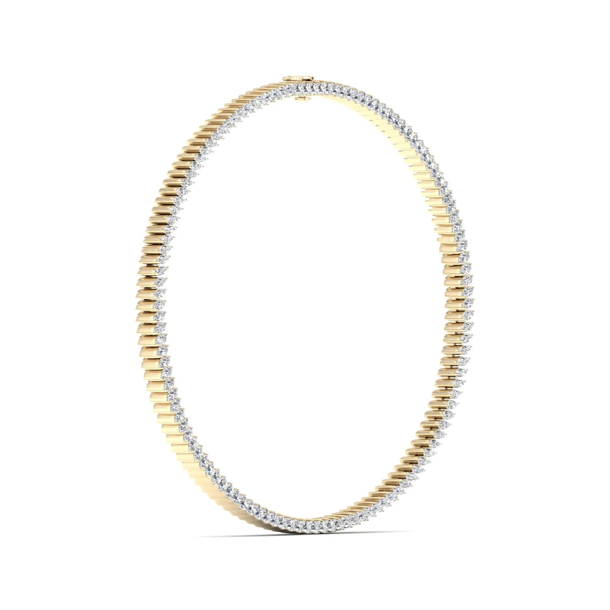 17 3/8 ctw Classic Tennis Marquise Necklace - Image 7