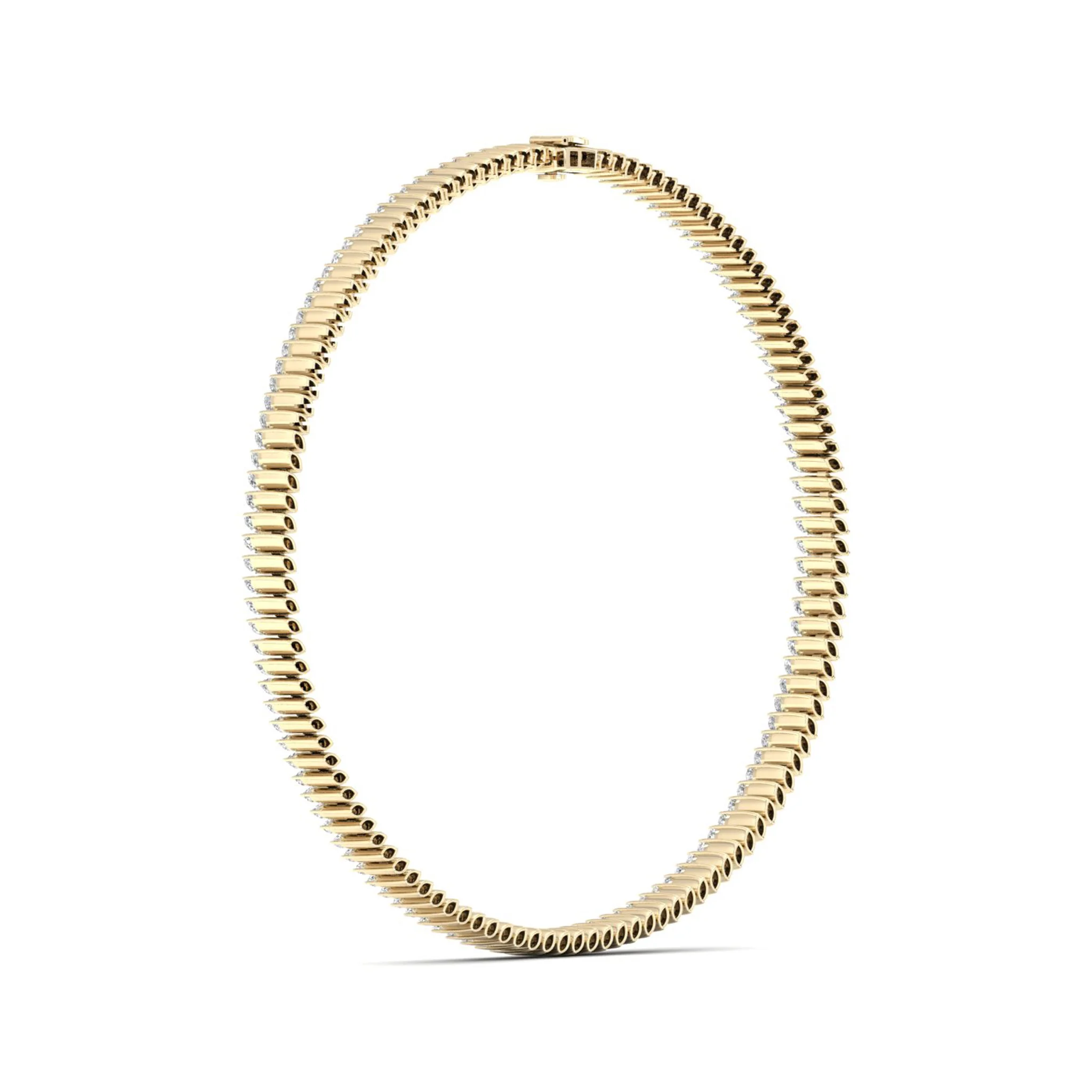 17 3/8 ctw Classic Tennis Marquise Necklace - Image 8