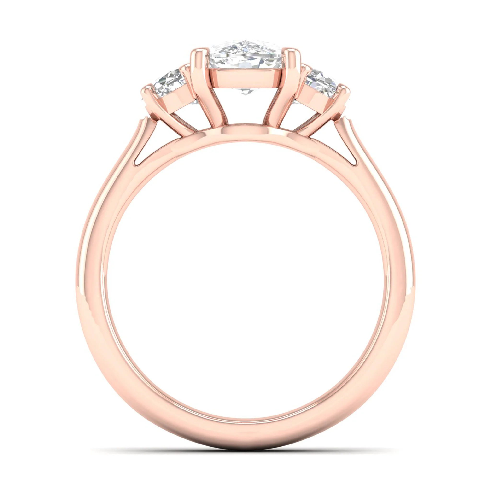 2 1/2 ctw Cushion Side Stone Three Stone Ring - Image 10