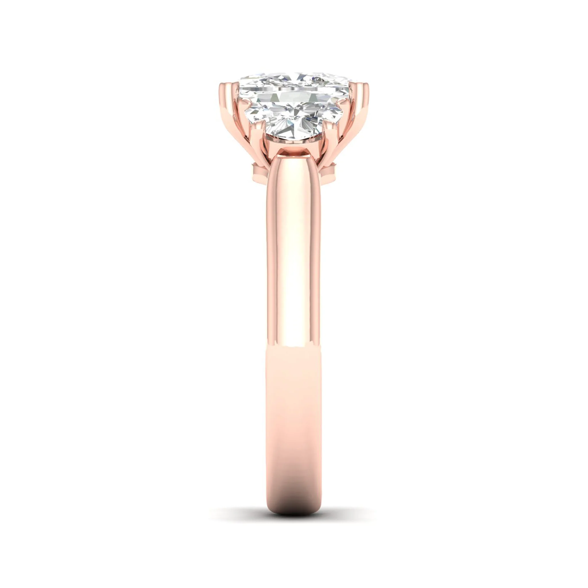 2 1/2 ctw Cushion Side Stone Three Stone Ring - Image 11