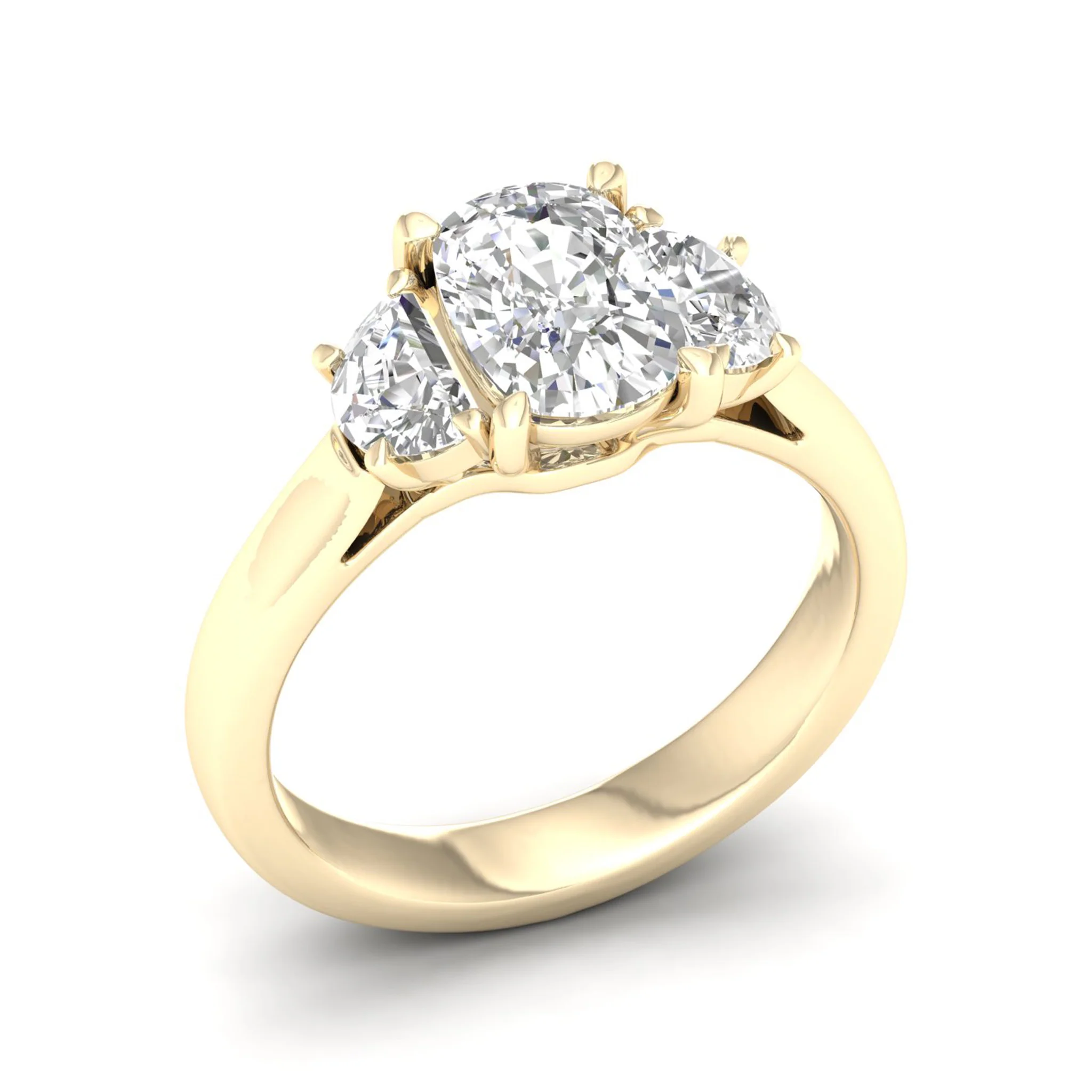 2 1/2 ctw Cushion Side Stone Three Stone Ring - Image 4