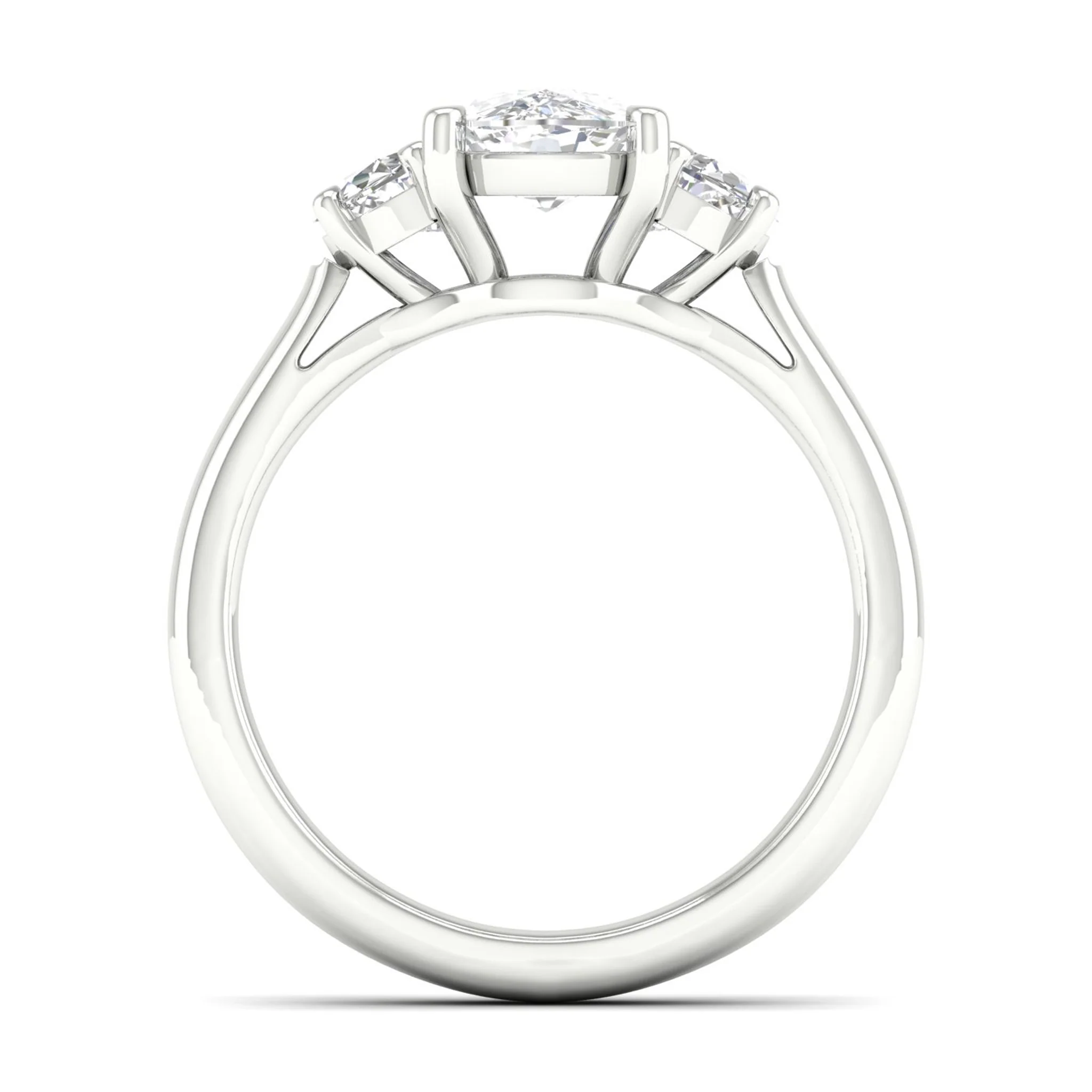 2 1/2 ctw Cushion Side Stone Three Stone Ring - Image 6