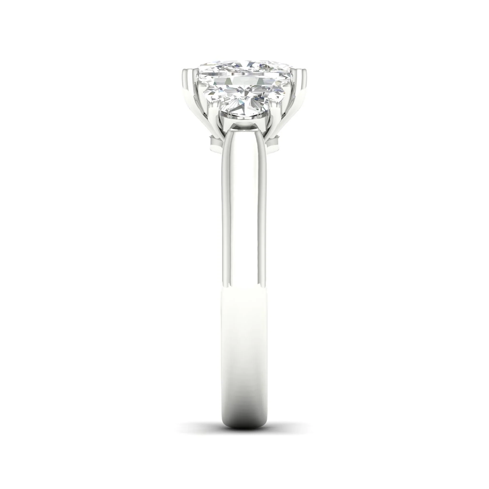 2 1/2 ctw Cushion Side Stone Three Stone Ring - Image 7