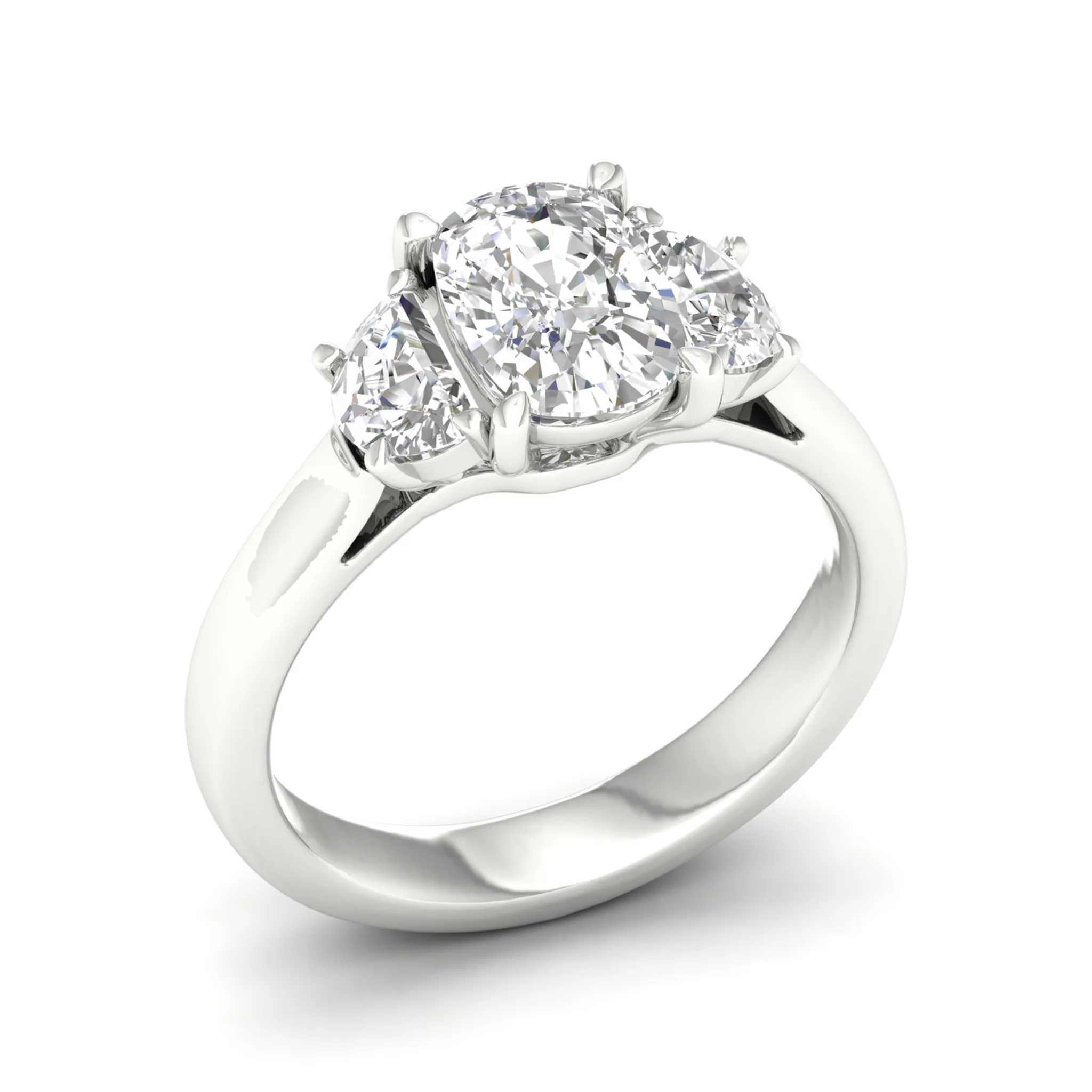 2 1/2 ctw Cushion Side Stone Three Stone Ring - Image 8