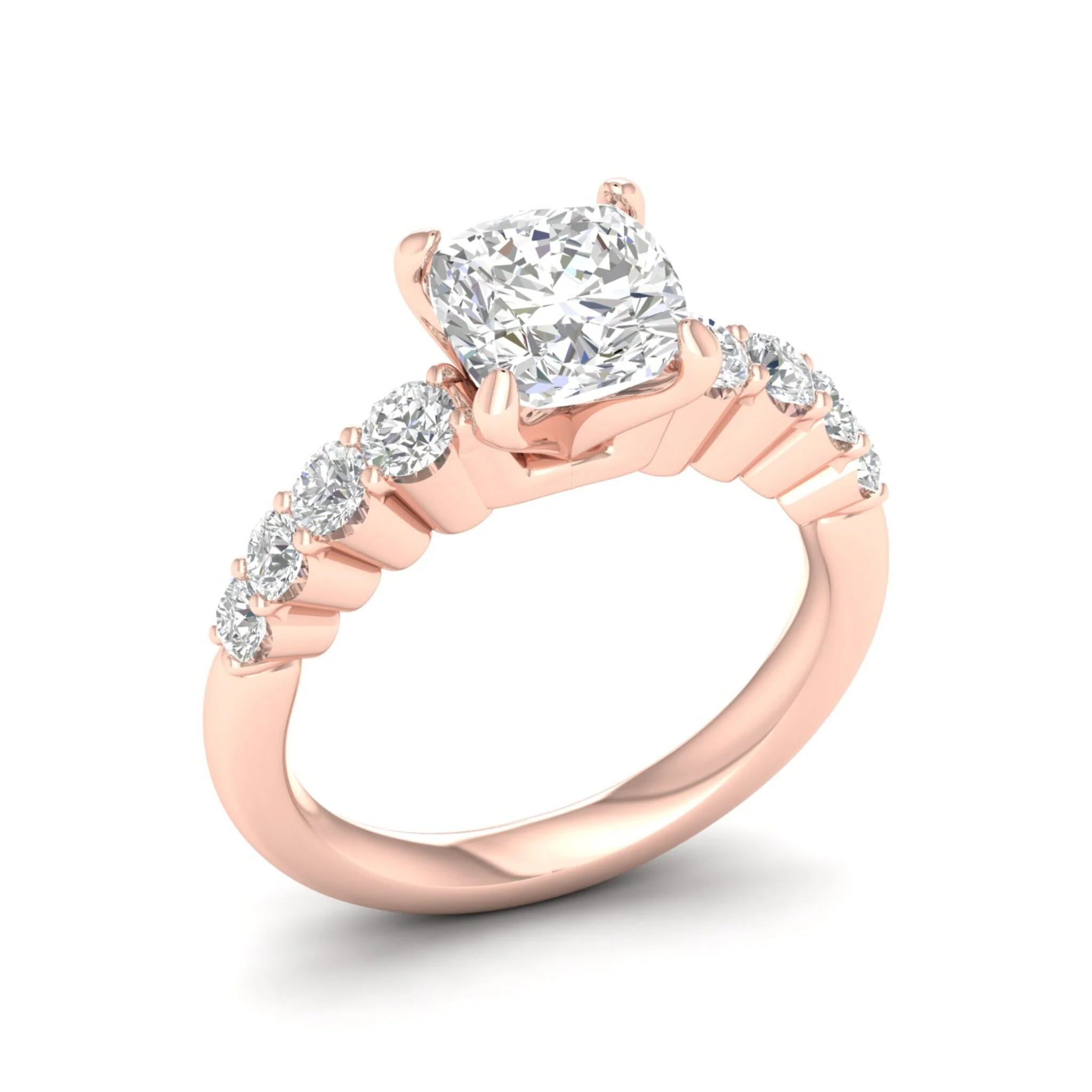 2 1/2 ctw Graduated Cushion Centre Engagement Ring - Image 12