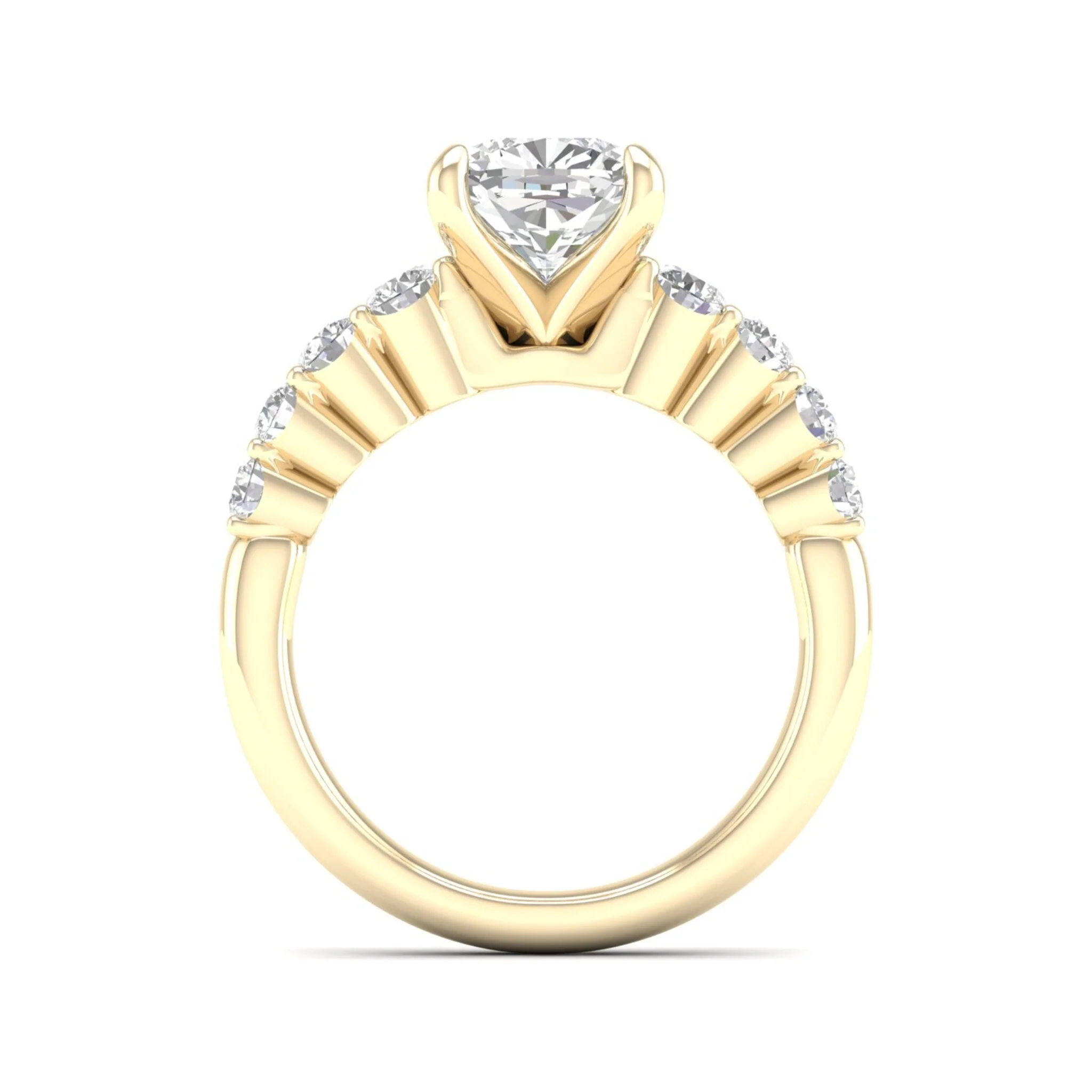 2 1/2 ctw Graduated Cushion Centre Engagement Ring - Image 2