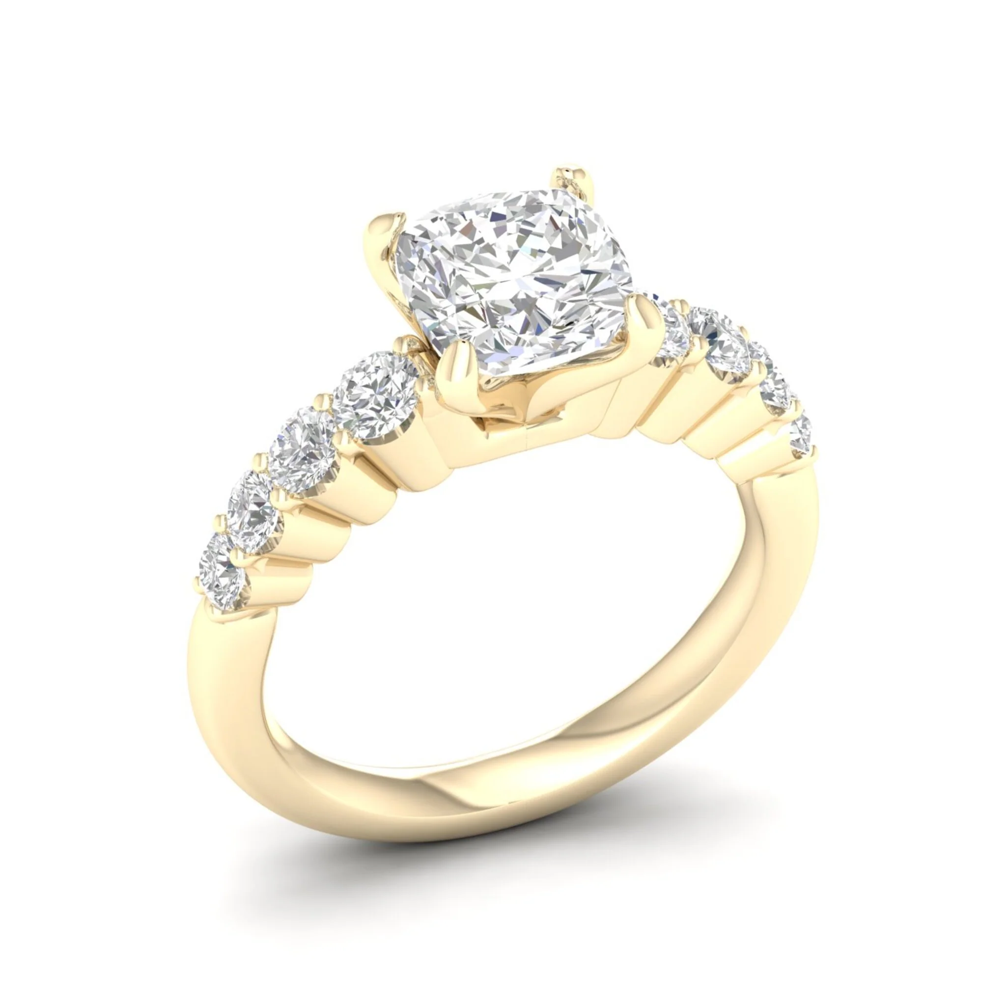 2 1/2 ctw Graduated Cushion Centre Engagement Ring - Image 4