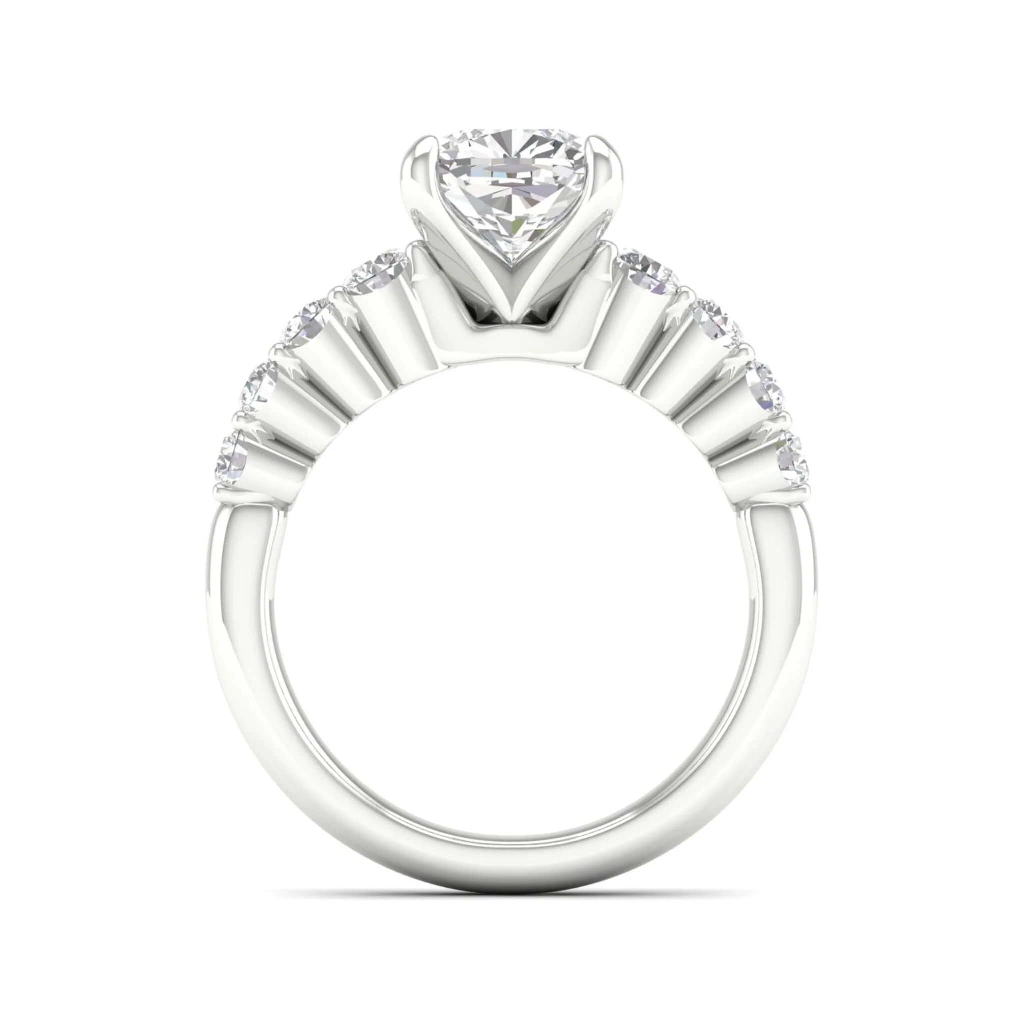 2 1/2 ctw Graduated Cushion Centre Engagement Ring - Image 6