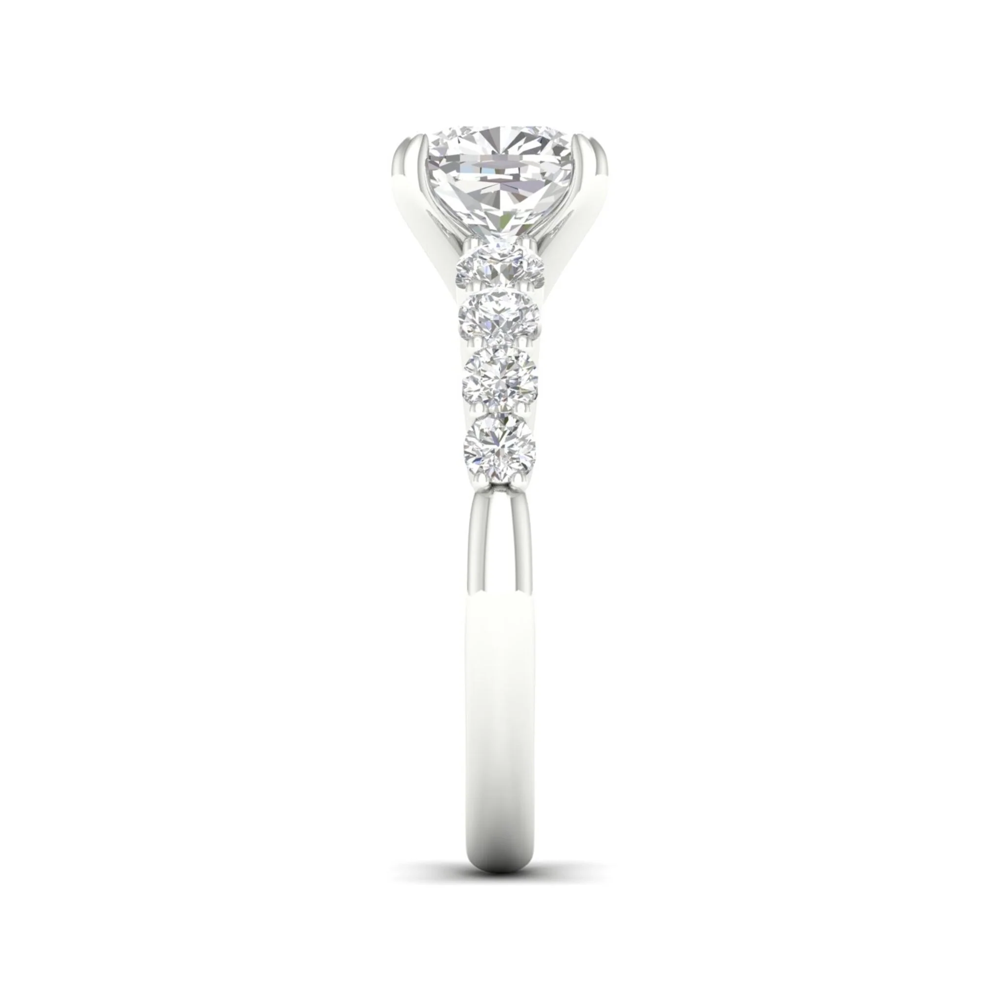 2 1/2 ctw Graduated Cushion Centre Engagement Ring - Image 7