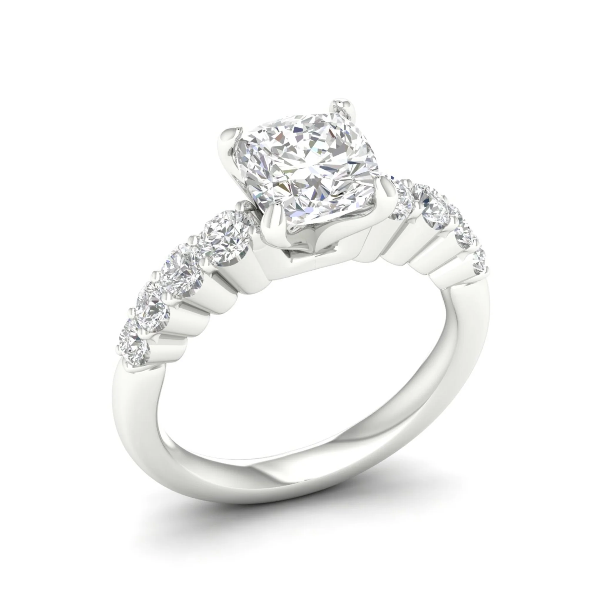2 1/2 ctw Graduated Cushion Centre Engagement Ring - Image 8