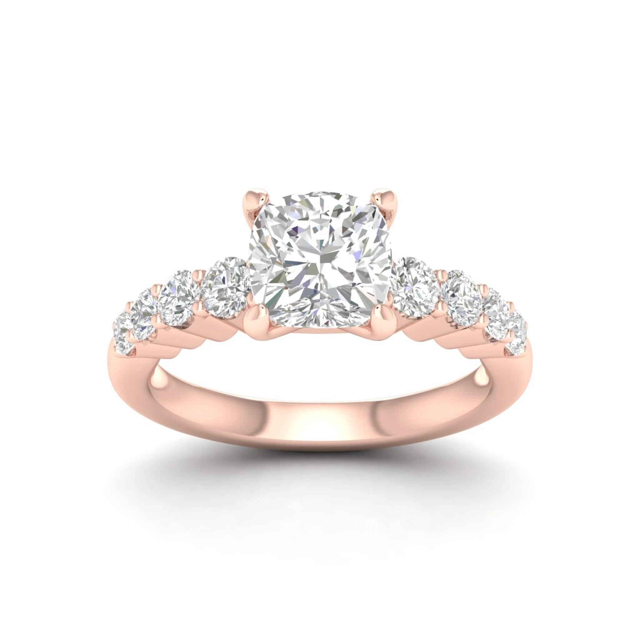 2 1/2 ctw Graduated Cushion Centre Engagement Ring - Image 9