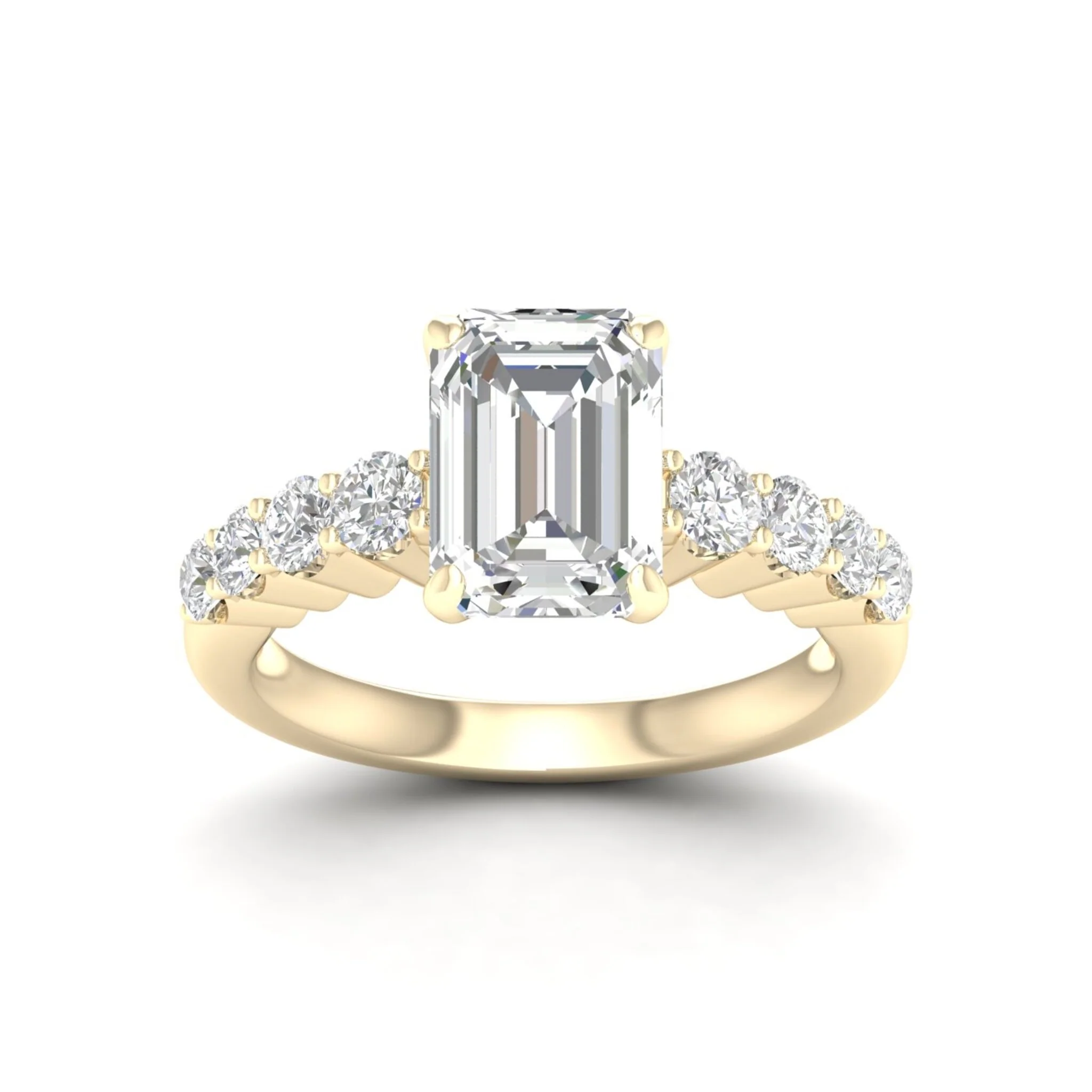 2 1/2 ctw Graduated Emerald Centre Engagement Ring