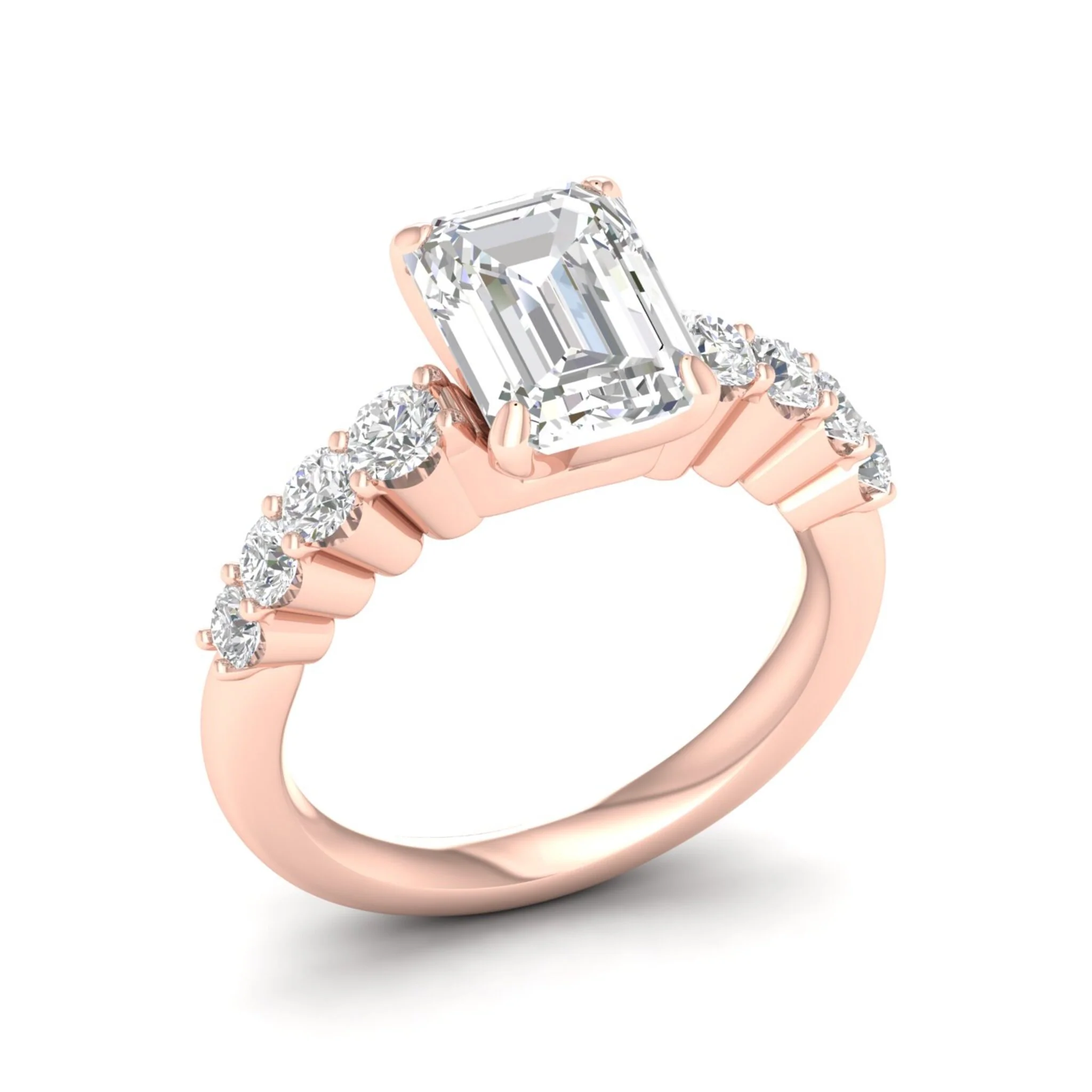 2 1/2 ctw Graduated Emerald Centre Engagement Ring - Image 10