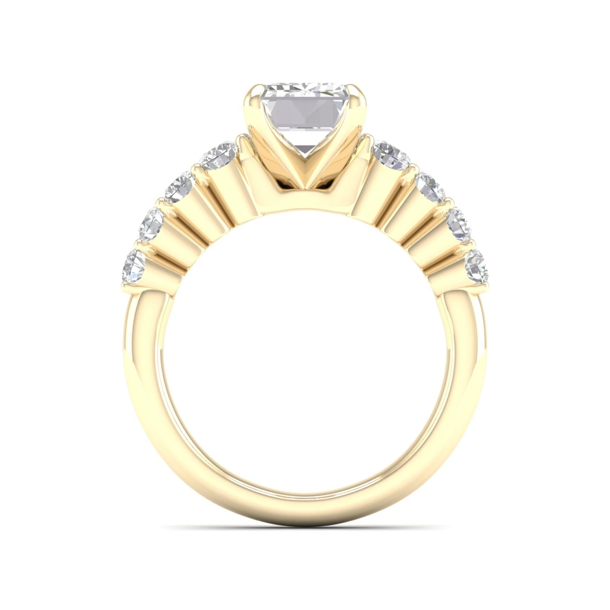 2 1/2 ctw Graduated Emerald Centre Engagement Ring - Image 2