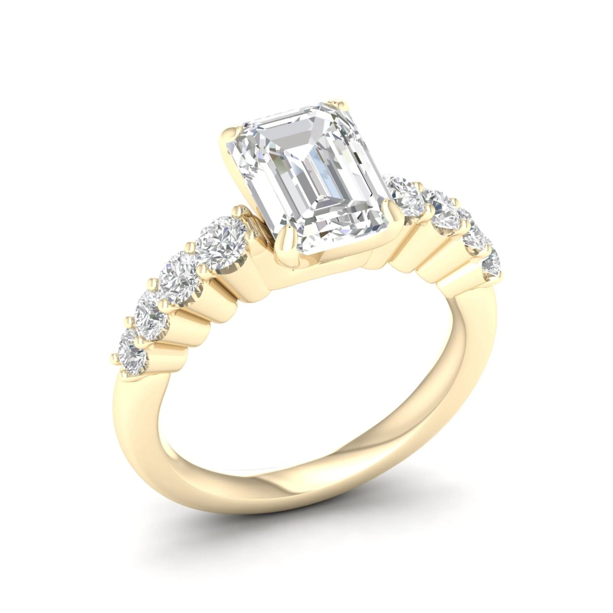 2 1/2 ctw Graduated Emerald Centre Engagement Ring - Image 3