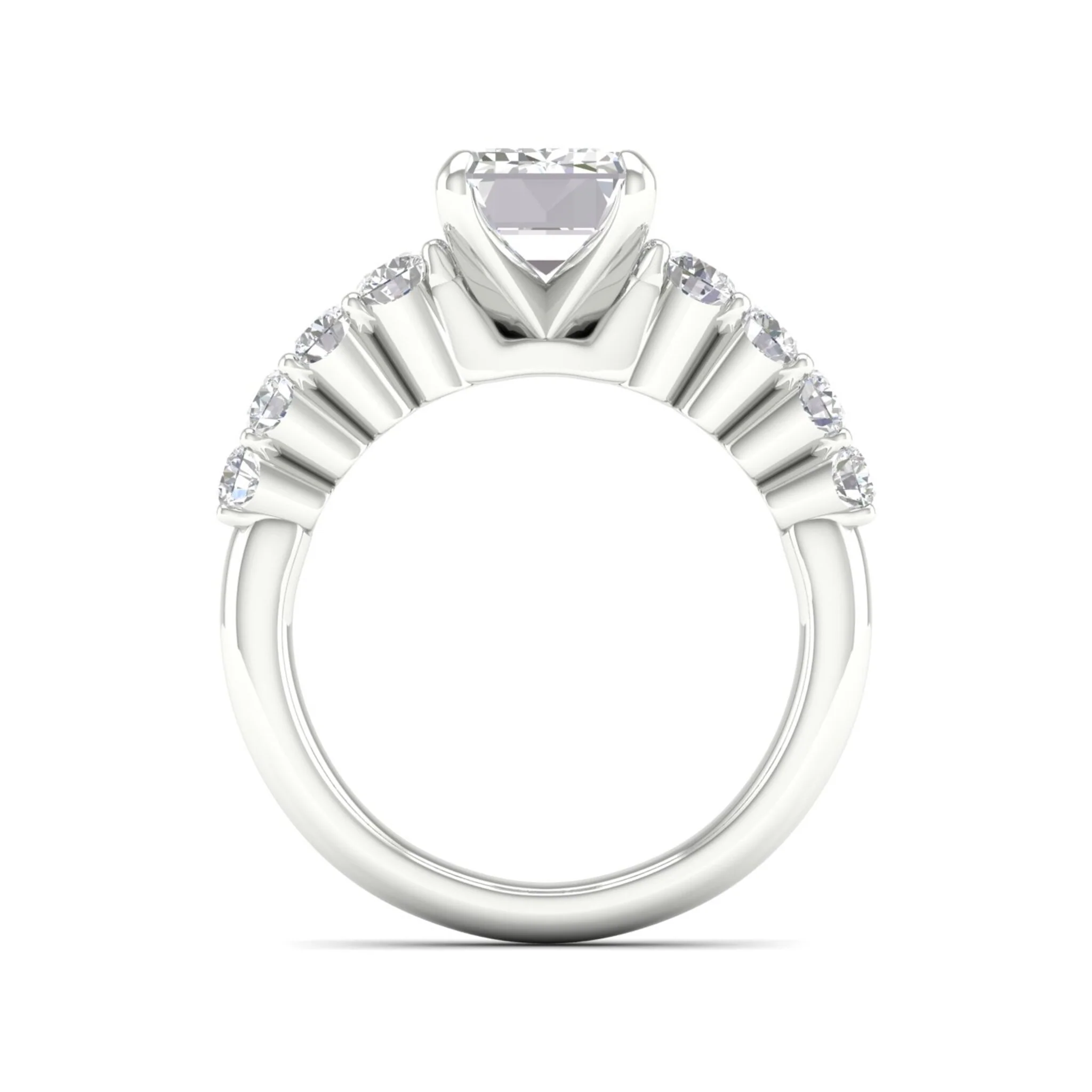 2 1/2 ctw Graduated Emerald Centre Engagement Ring - Image 5