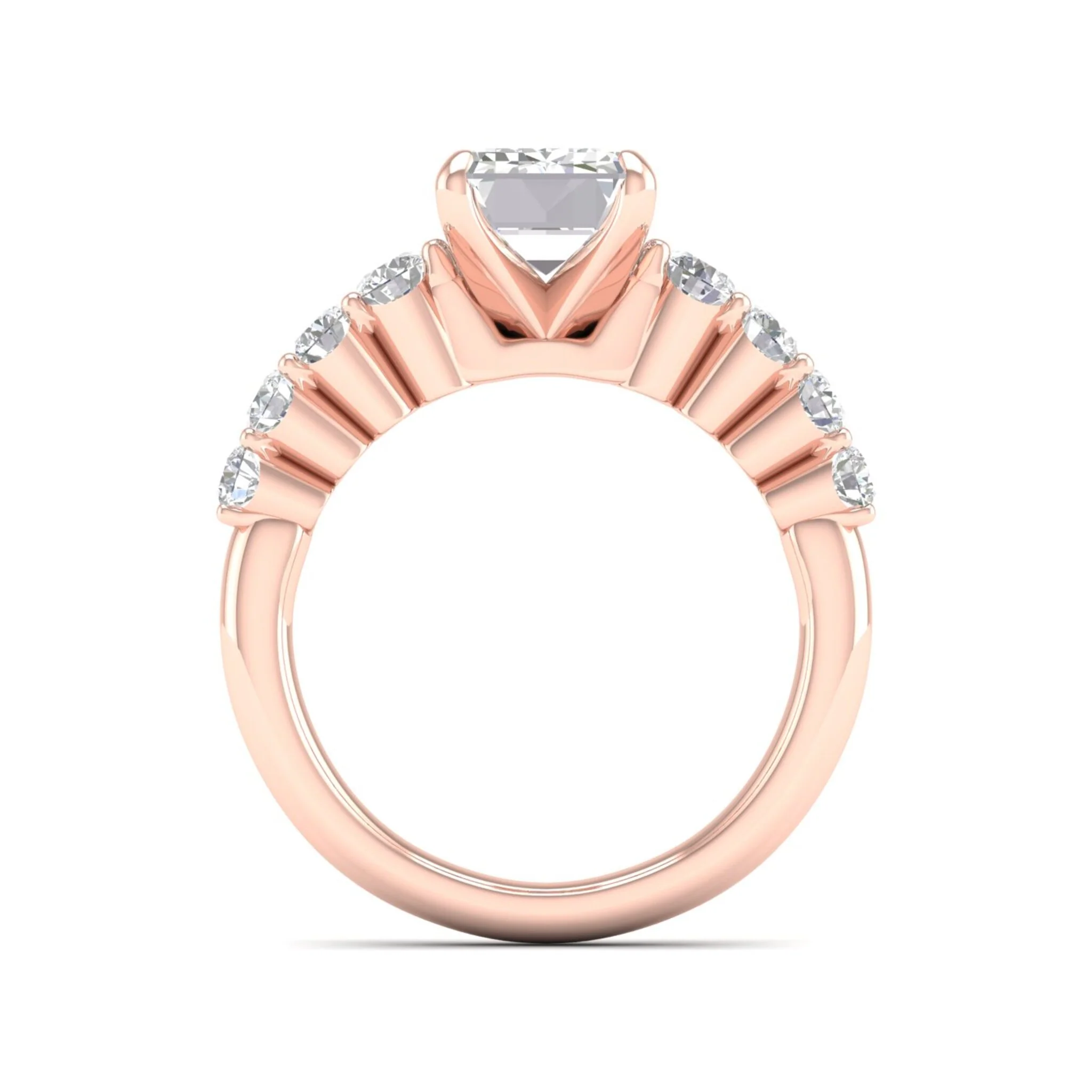 2 1/2 ctw Graduated Emerald Centre Engagement Ring - Image 9