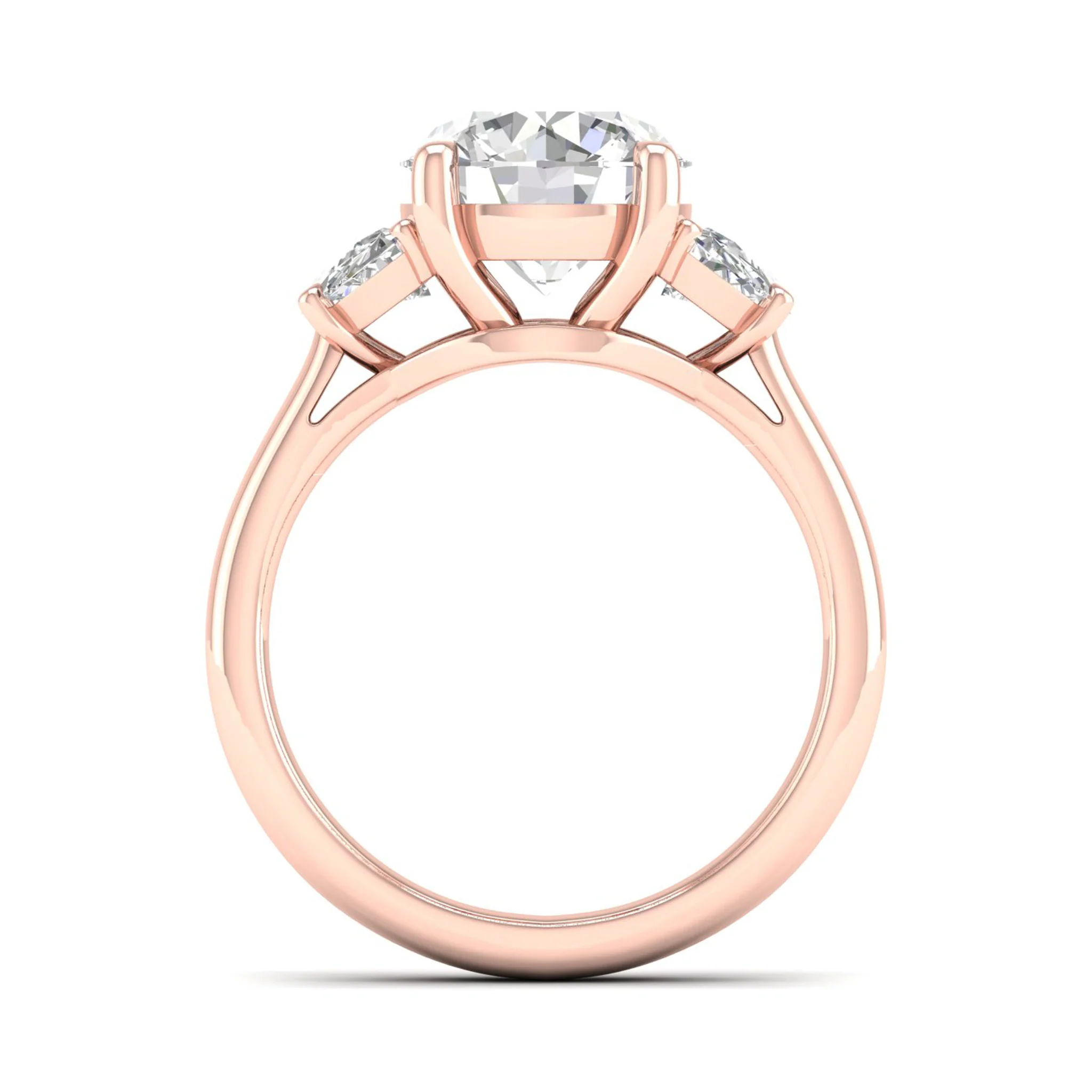 2 1/2 ctw Round Halfmoon Three Stone Ring - Image 10
