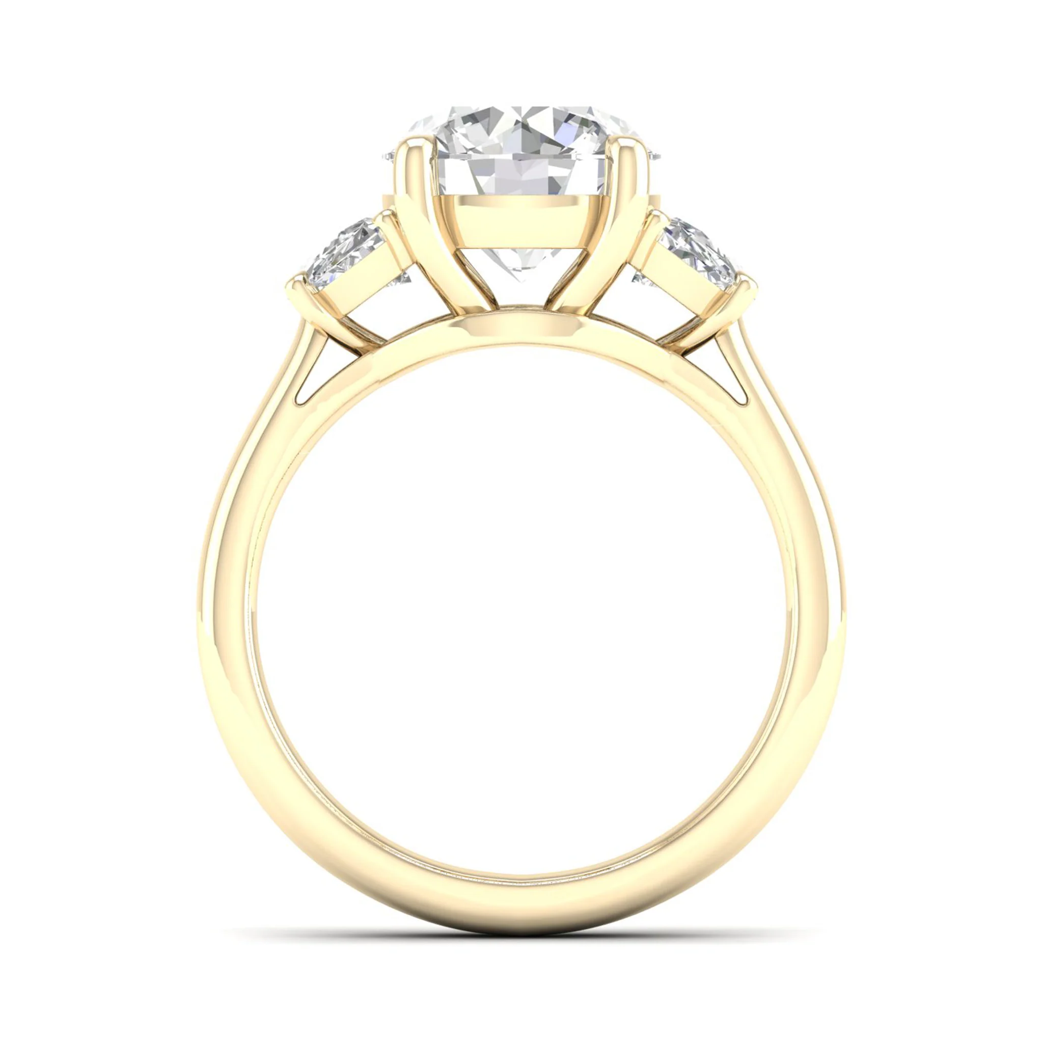 2 1/2 ctw Round Halfmoon Three Stone Ring - Image 2