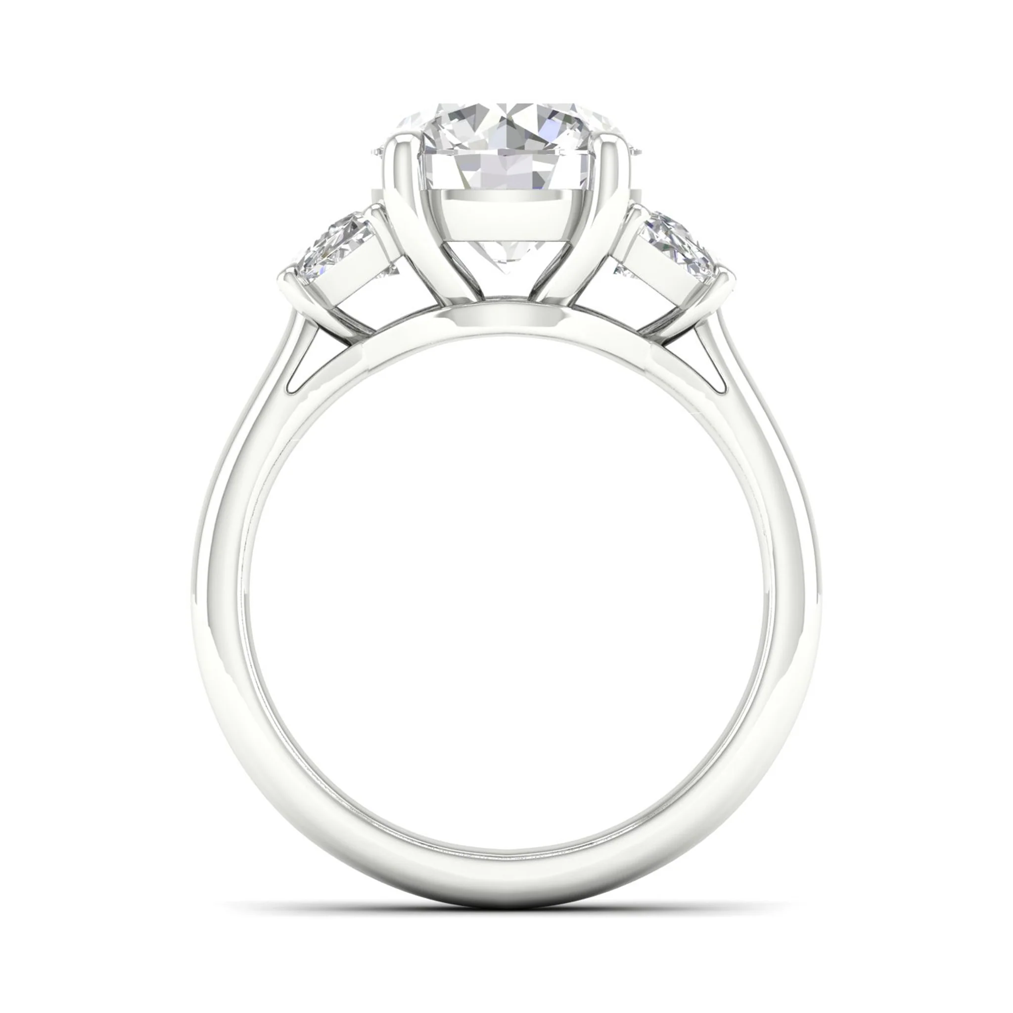 2 1/2 ctw Round Halfmoon Three Stone Ring - Image 6