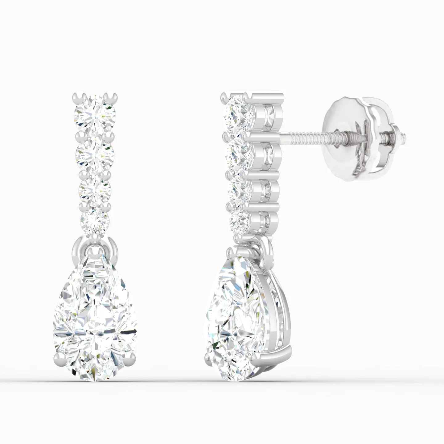 2 1/3 ctw Pear Drop Fashion Earring - Image 4