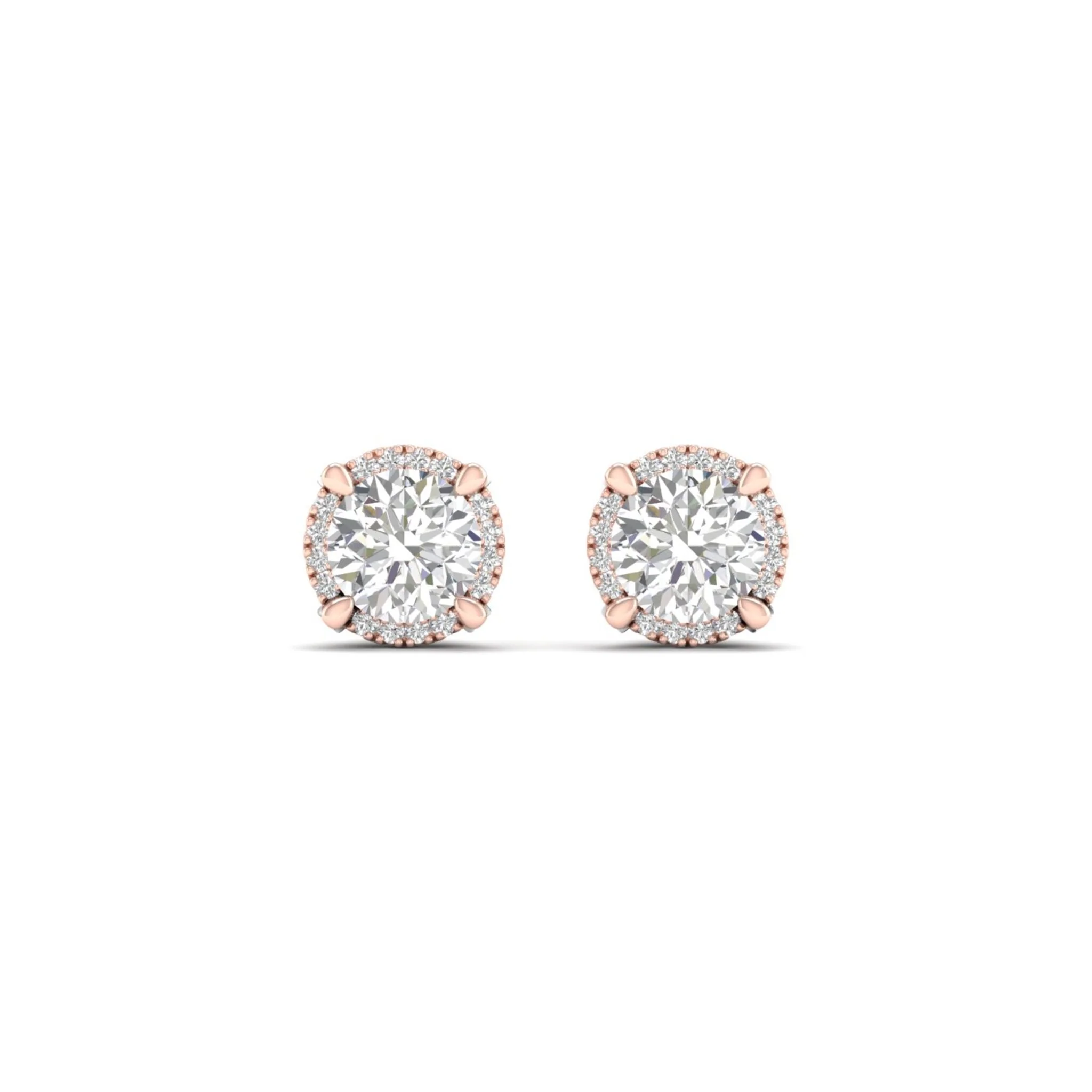 2 1/4 ctw Round Halo Stud Earring - Image 10