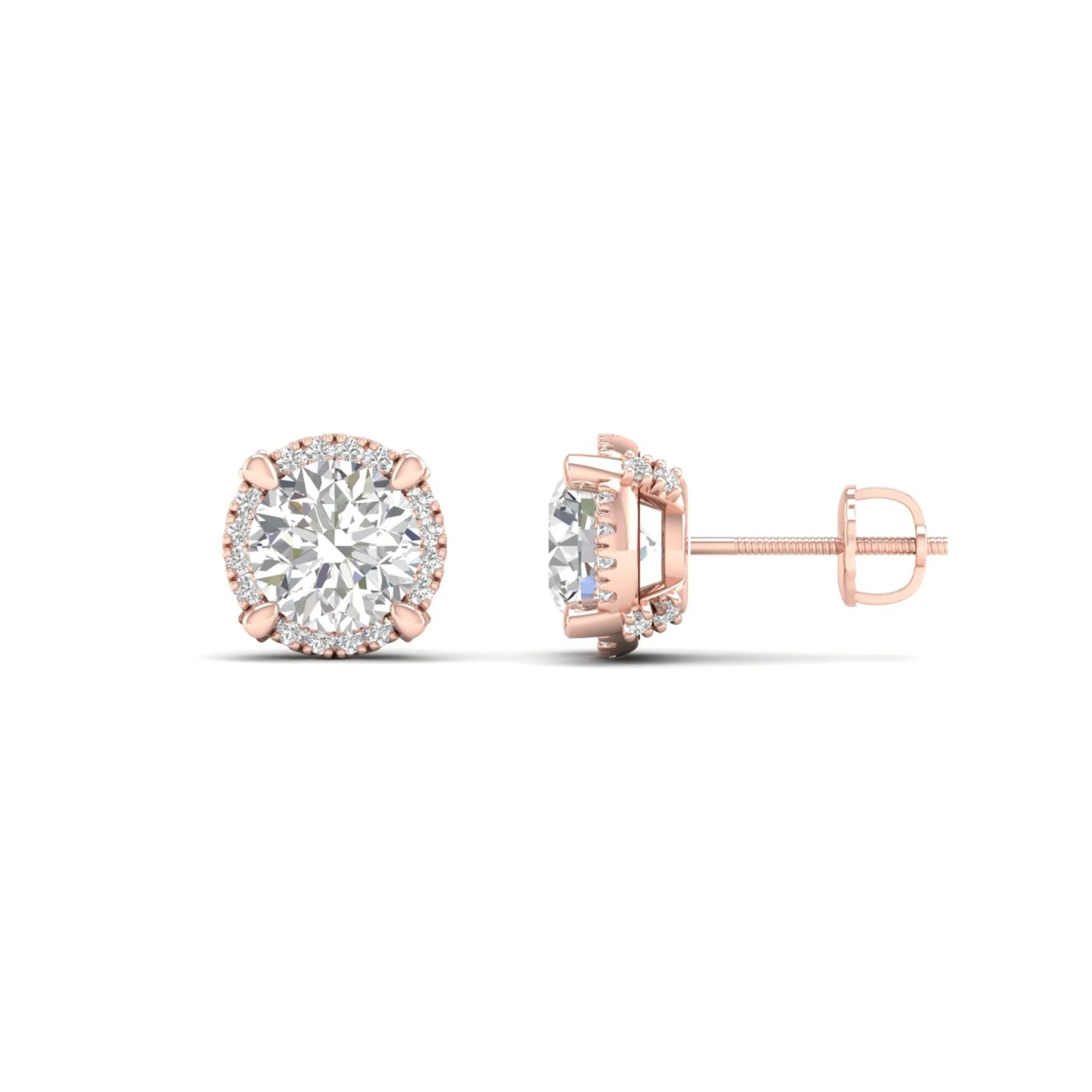 2 1/4 ctw Round Halo Stud Earring - Image 11