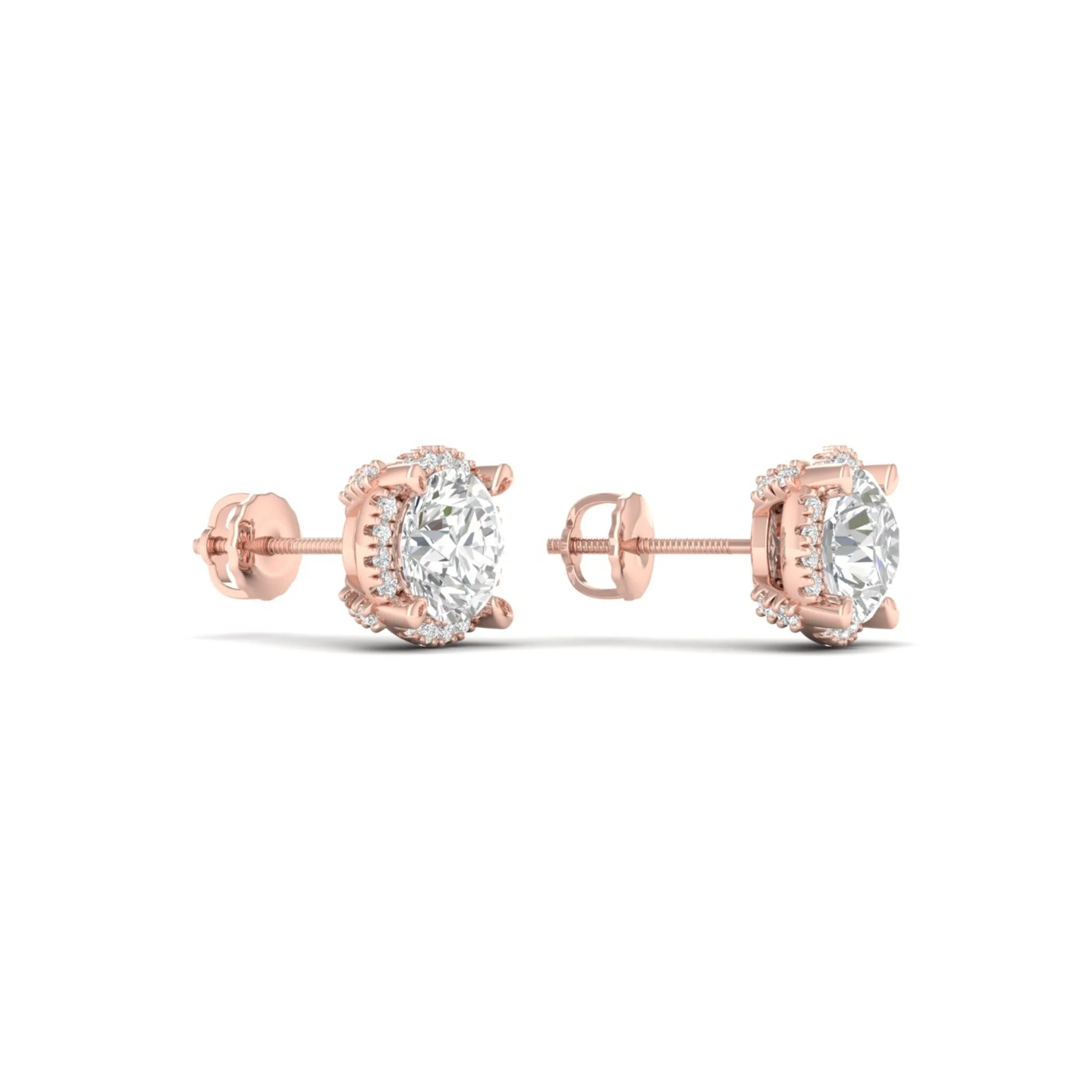 2 1/4 ctw Round Halo Stud Earring - Image 12