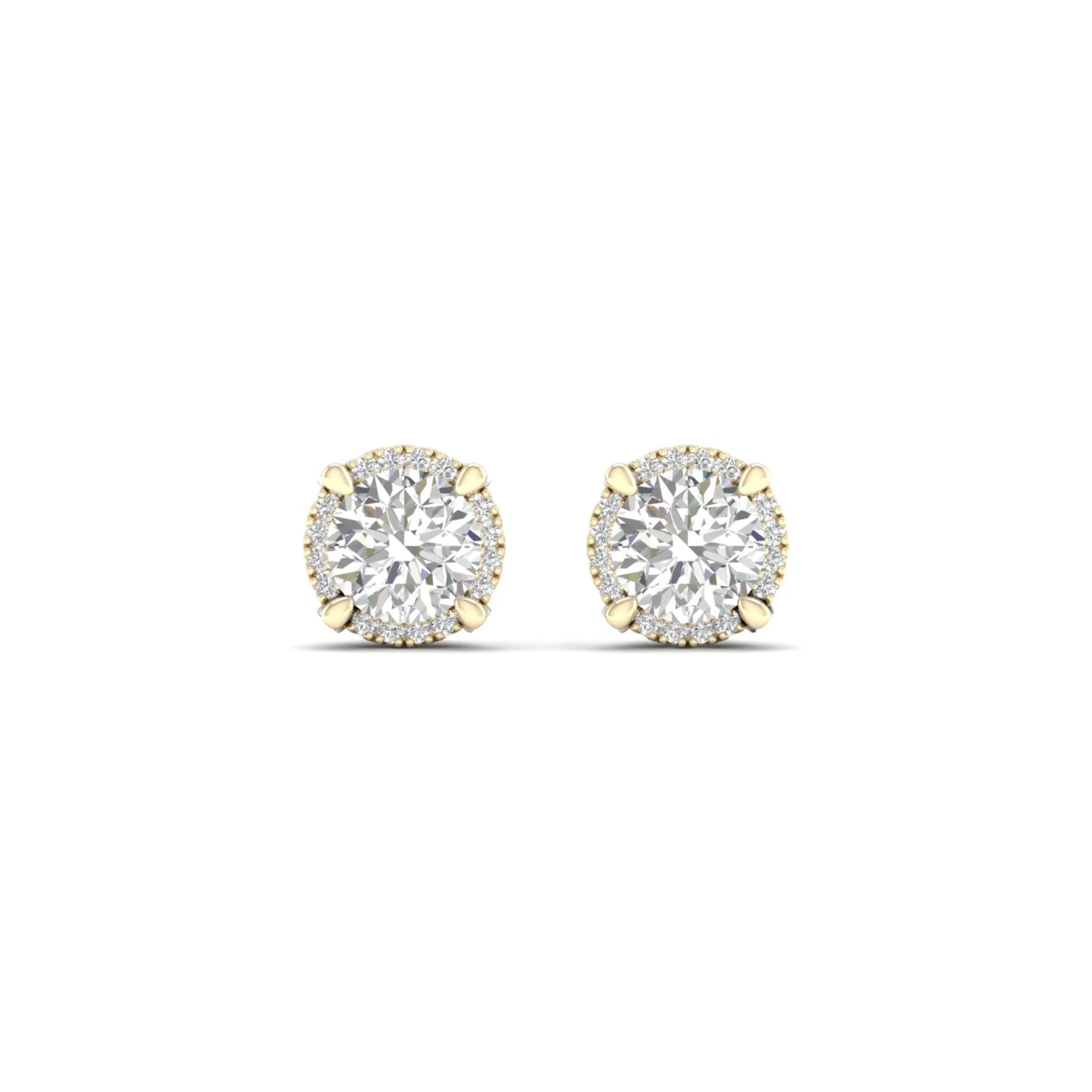2 1/4 ctw Round Halo Stud Earring - Image 2