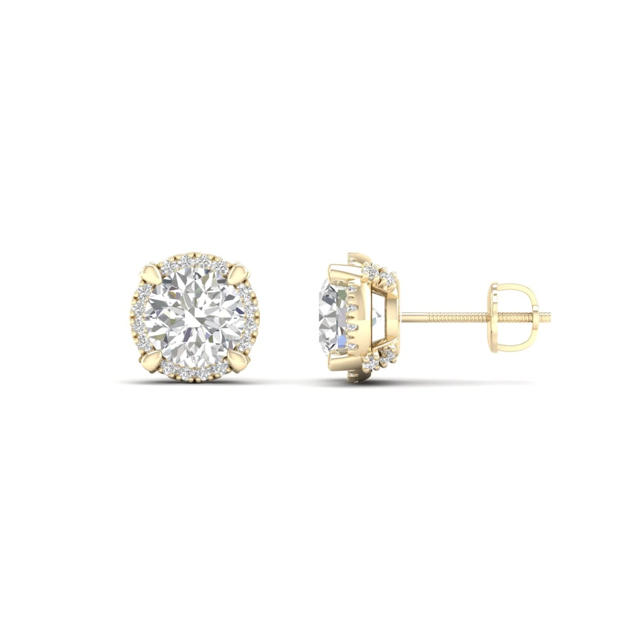 2 1/4 ctw Round Halo Stud Earring - Image 3